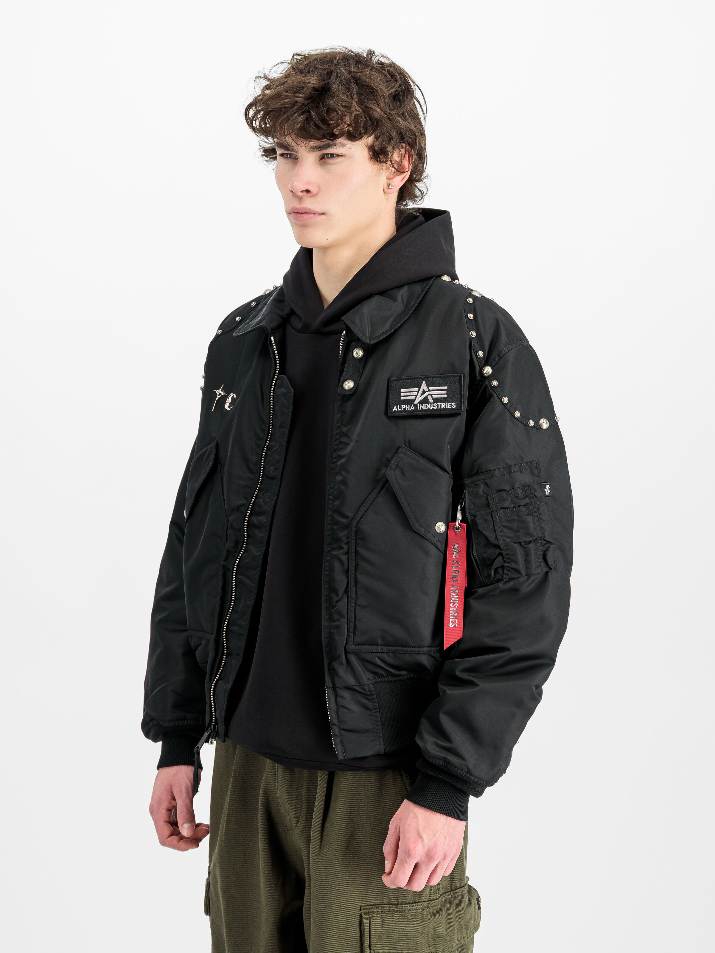 ALPHA x THUG CLUB CWU-45P RIVET Bomber Jacket black 258150_03_2_model_00003_209948