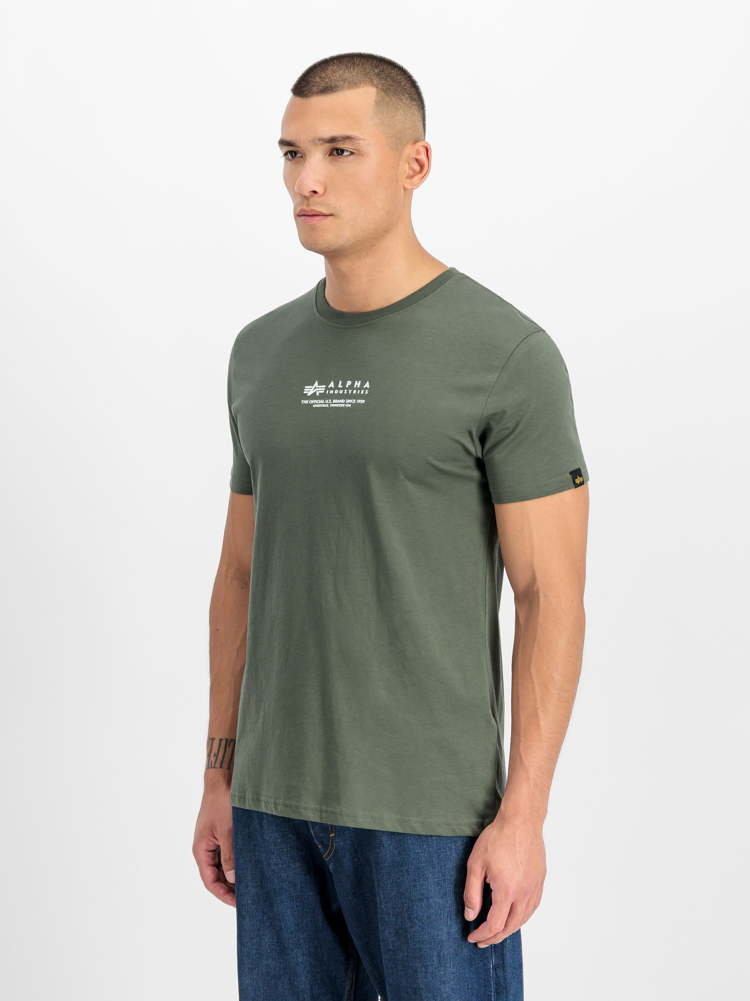 Alpha Wording T-Shirt dark olive 108501_142_2_model_00002_215090