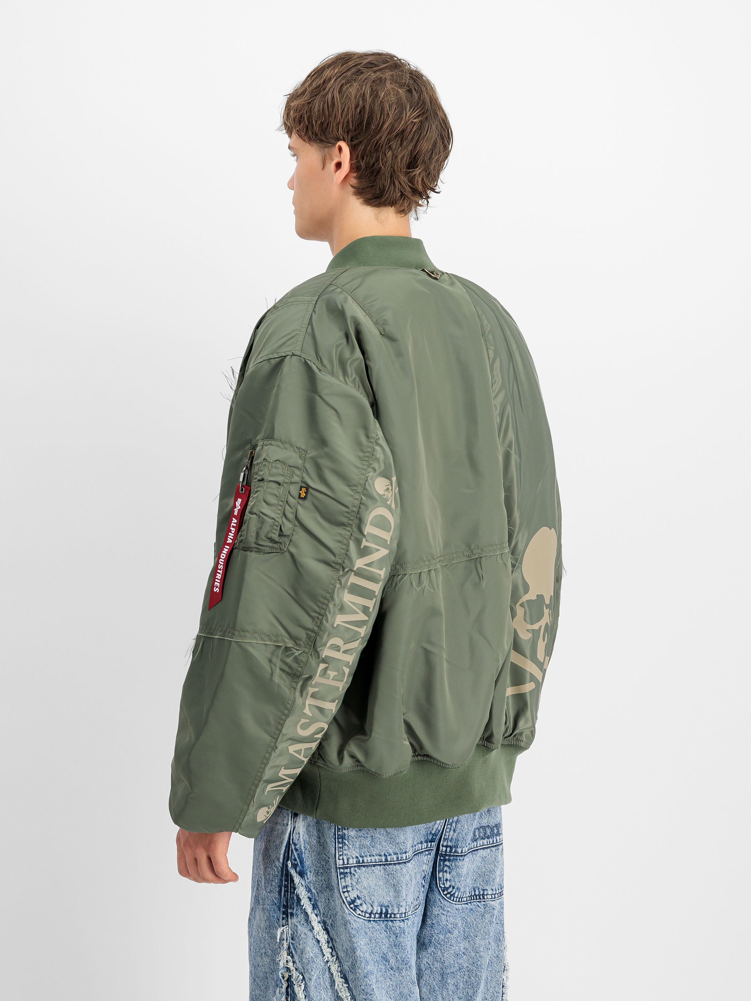 ALPHA X MASTERMIND PATCHWORK MA-1 Bomber Jacket olive 148155_11_2_model_00004_104047