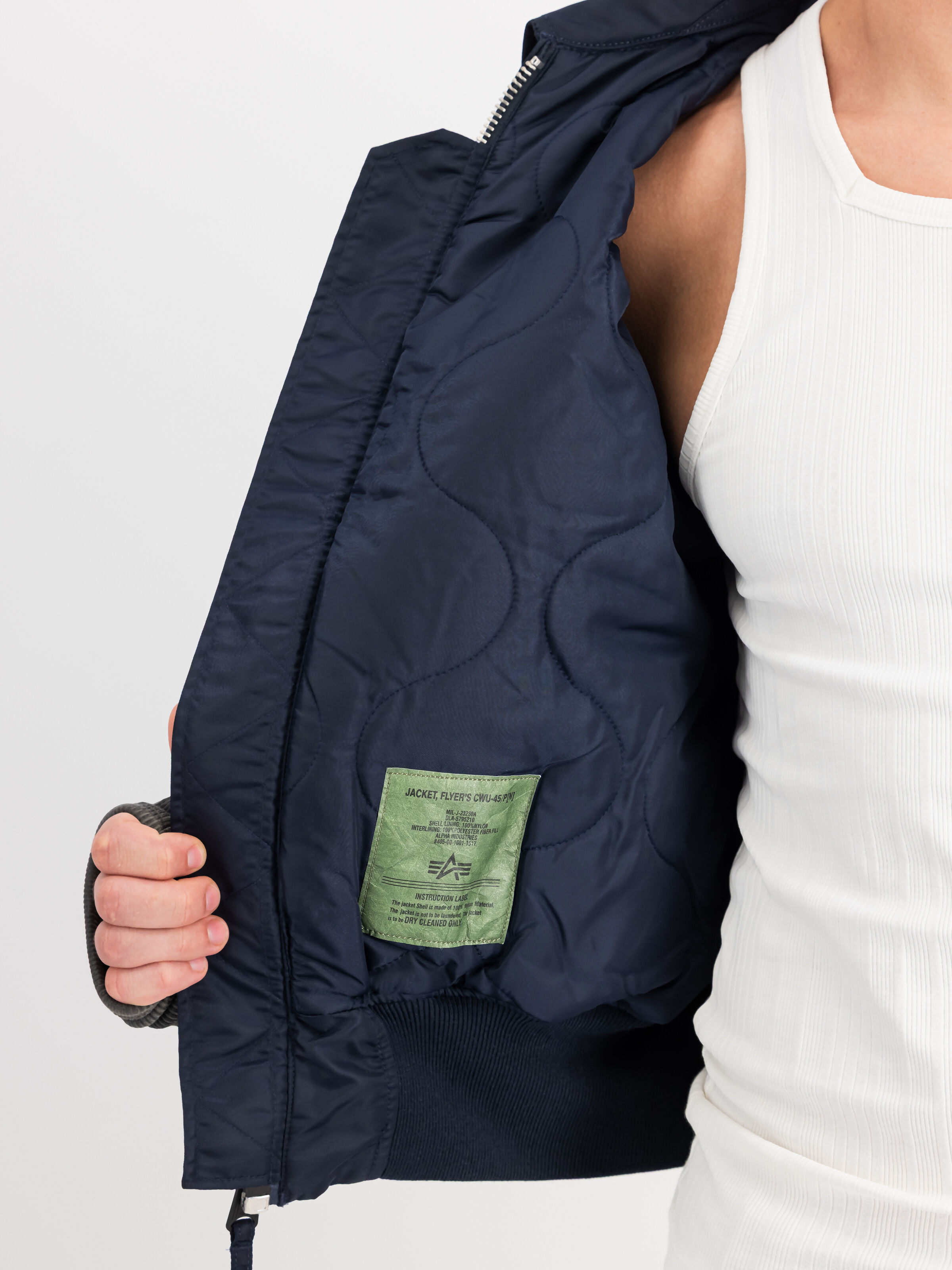 ALPHA x PROTOTYPES CWU-45 Outline Bomber Jacket navy 258164_02_3_detail_00001_223961