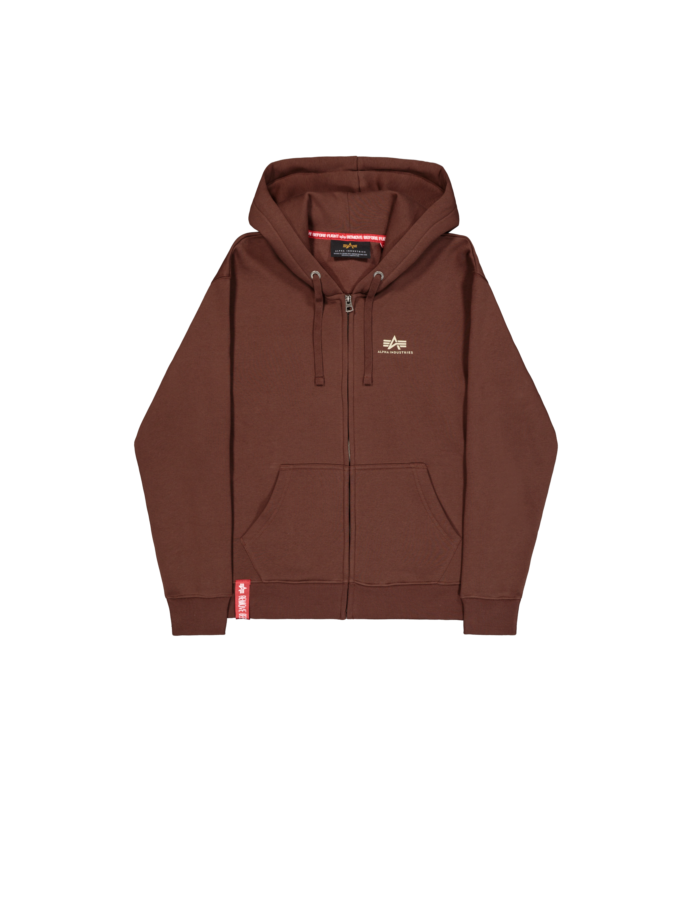 Basic Small Logo Zip Hoodie powder brown 118342_204_1_flatlay_00001_202906.png