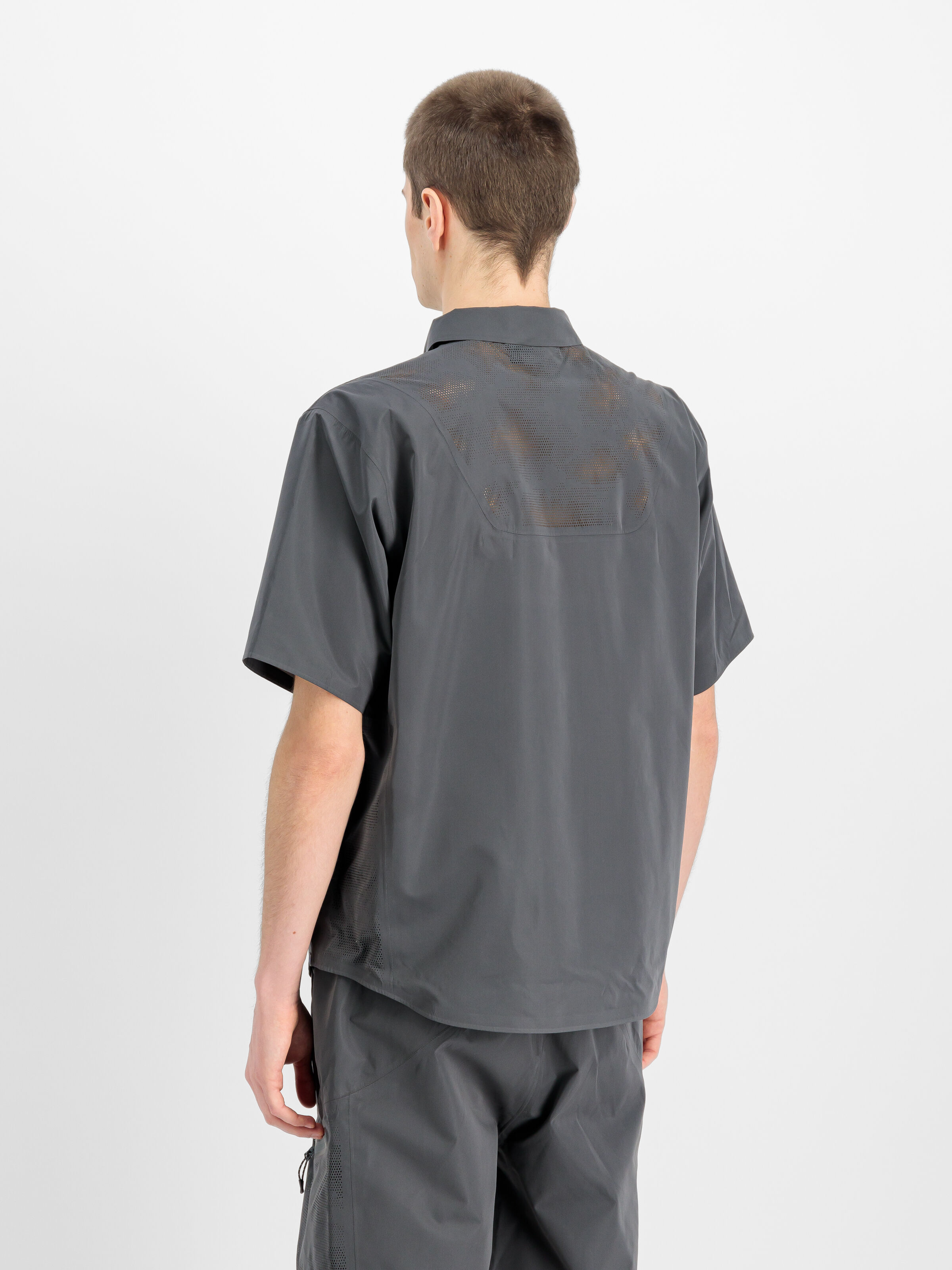 Short Sleeve Laser Cut Shirt charcoal 756122_747_2_model_00004_155270