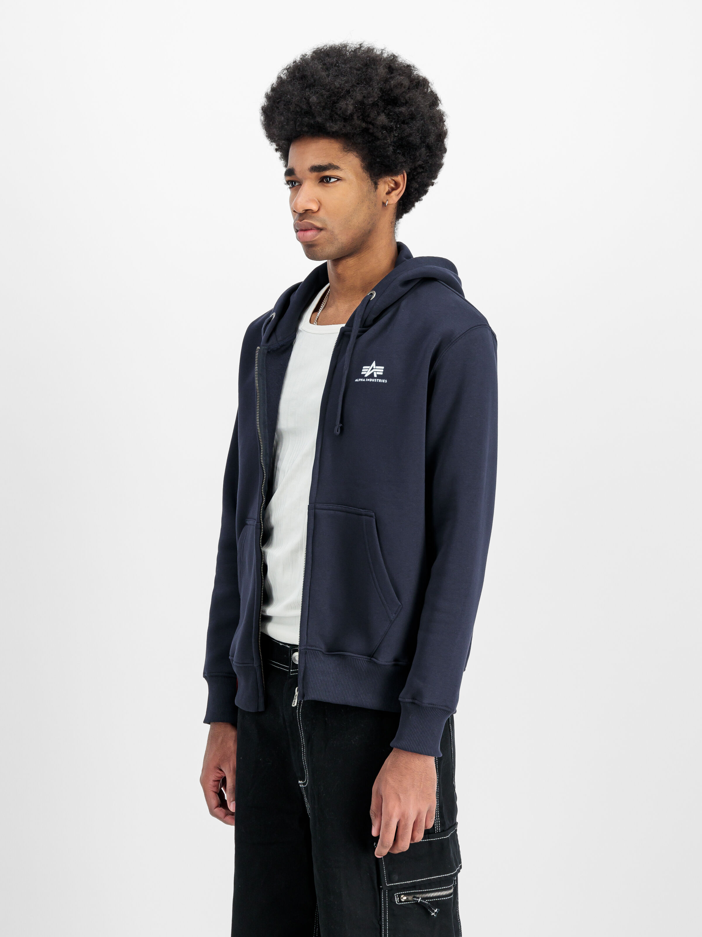 Basic Small Logo Zip Hoodie rep.blue 118342_07_2_model_00003_130663