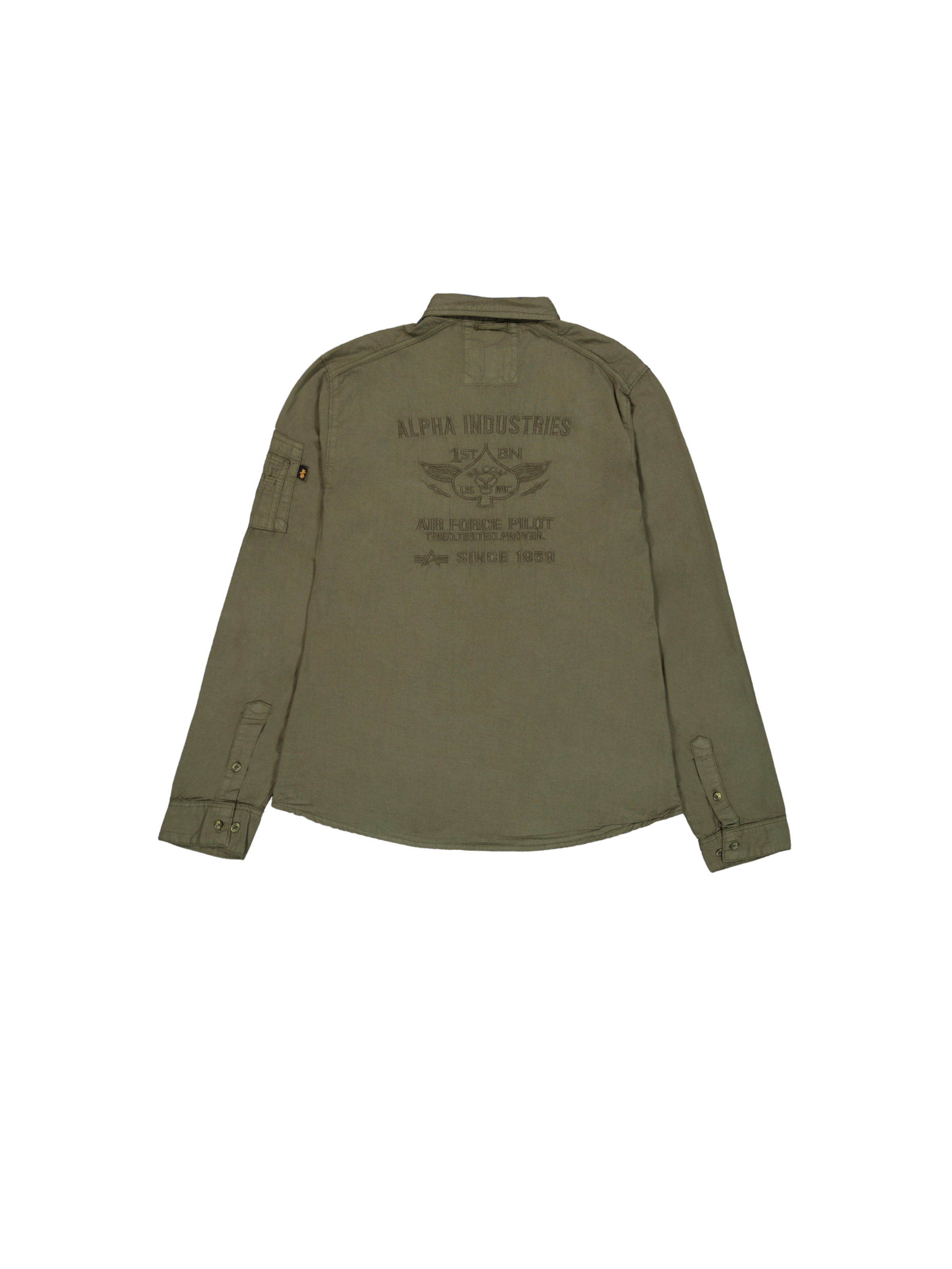Air Force Embroidery Shirt dark olive 138422_142_1_flatlay_00002_102595