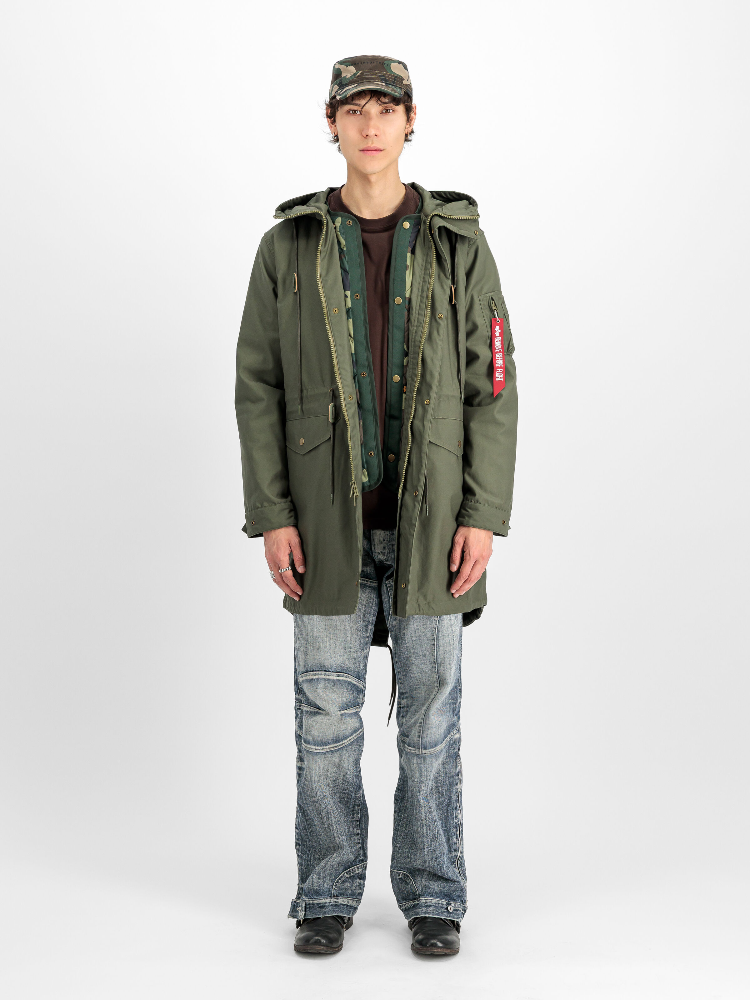 Studio M-51 Fishtail Backprint (2in1) Field Jacket mud olive 258112_443_2_model_00001_173338