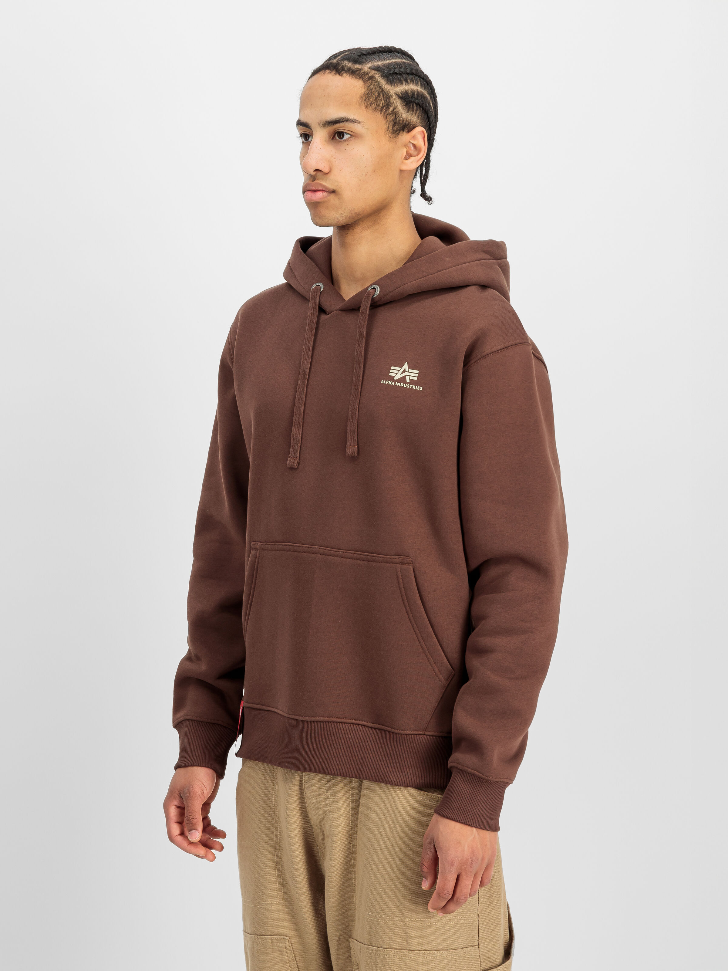 Basic Small Logo Hoodie powder brown 196318_204_2_model_00002_235432