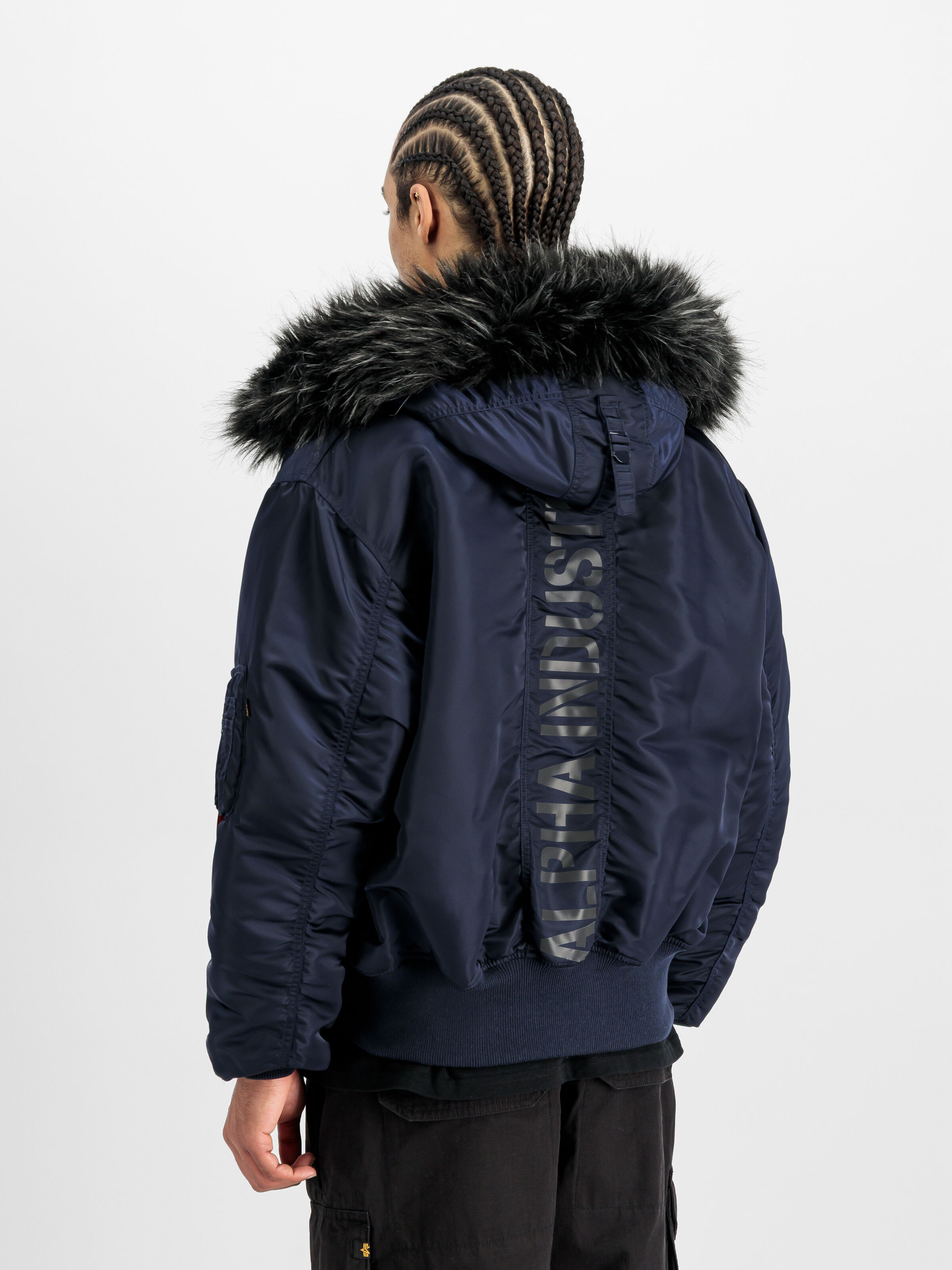 45/P Hooded Custom Bomber Jacket ultra navy 113145_697_2_model_00003_162265