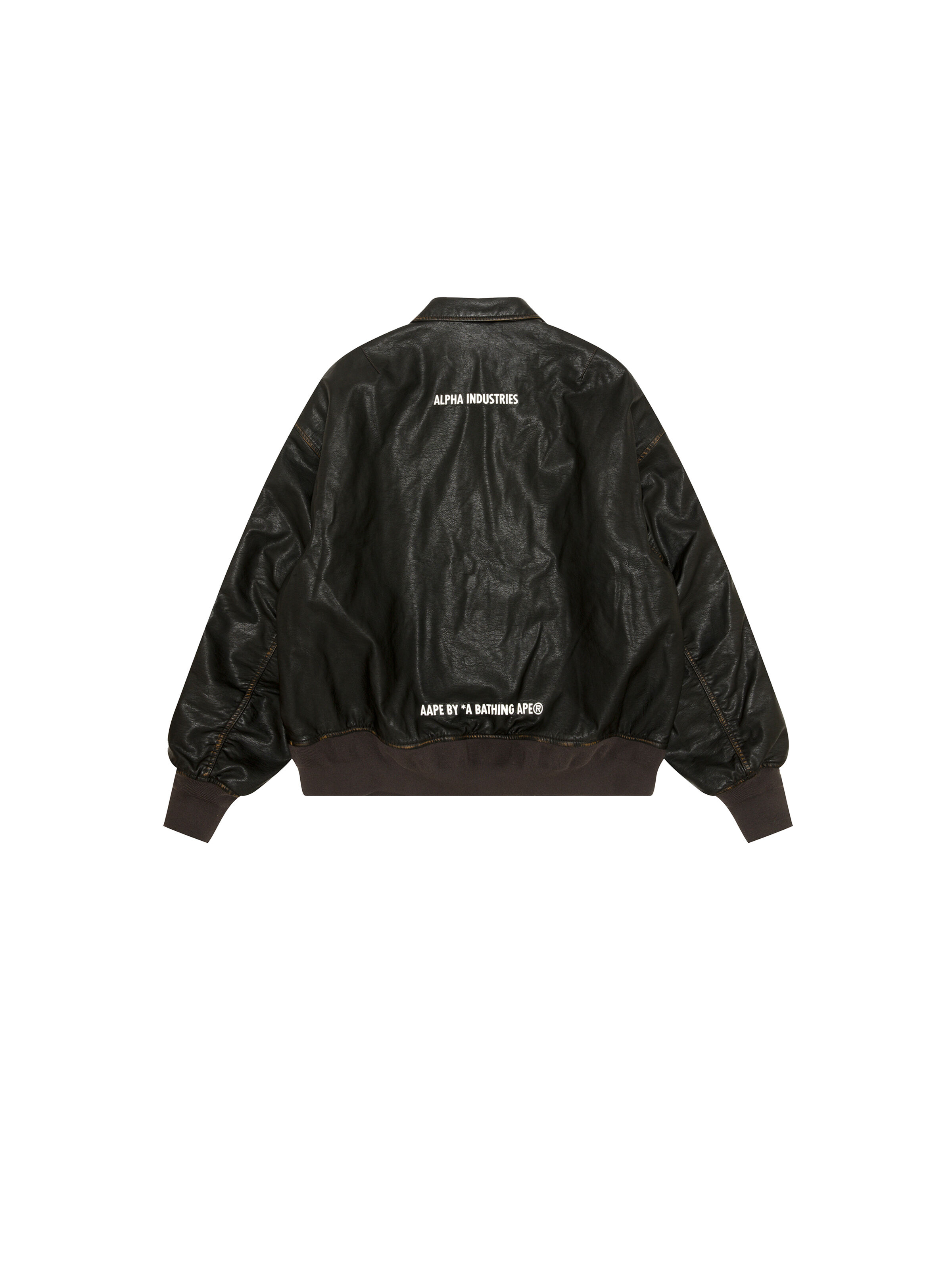 ALPHA X AAPE PU LEATHER QUILTED JACKET brown 148172_20_1_flatlay_00002_150875