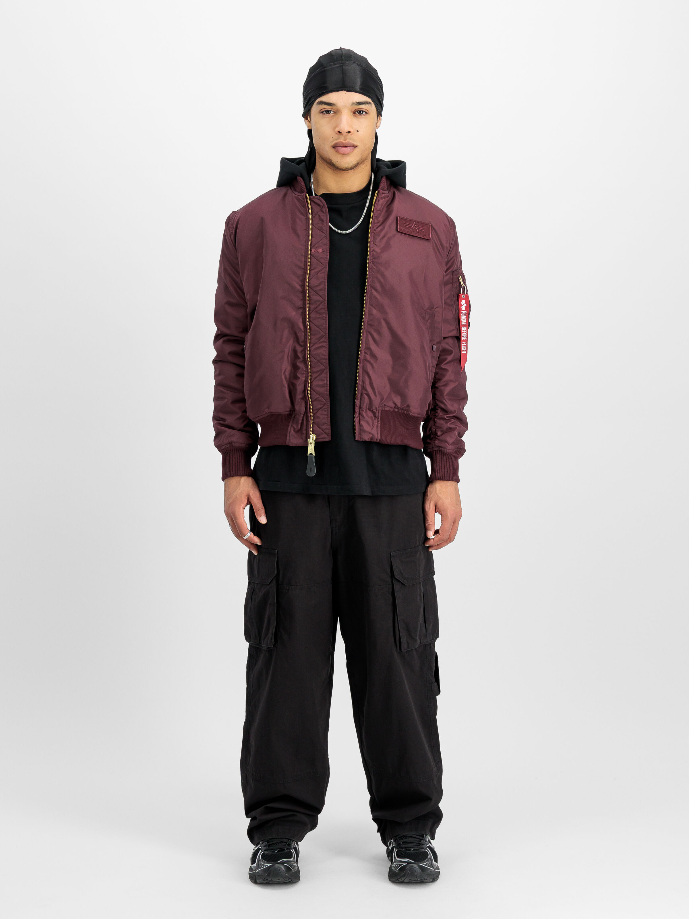 MA-1 TT Hood Two Tone Cold Weather Bomber Jacket dark cherry 258100_608_2_model_00001_161779