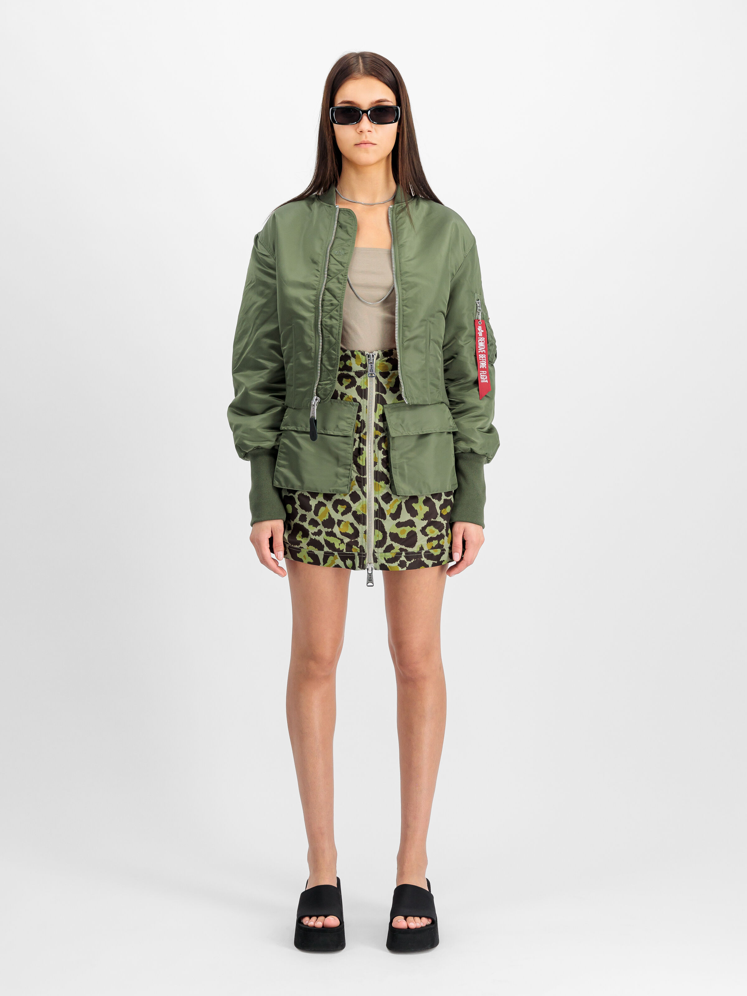 Waisted MA-1 Bomber Jacket Women sage-green 148003_01_2_model_00001_103521