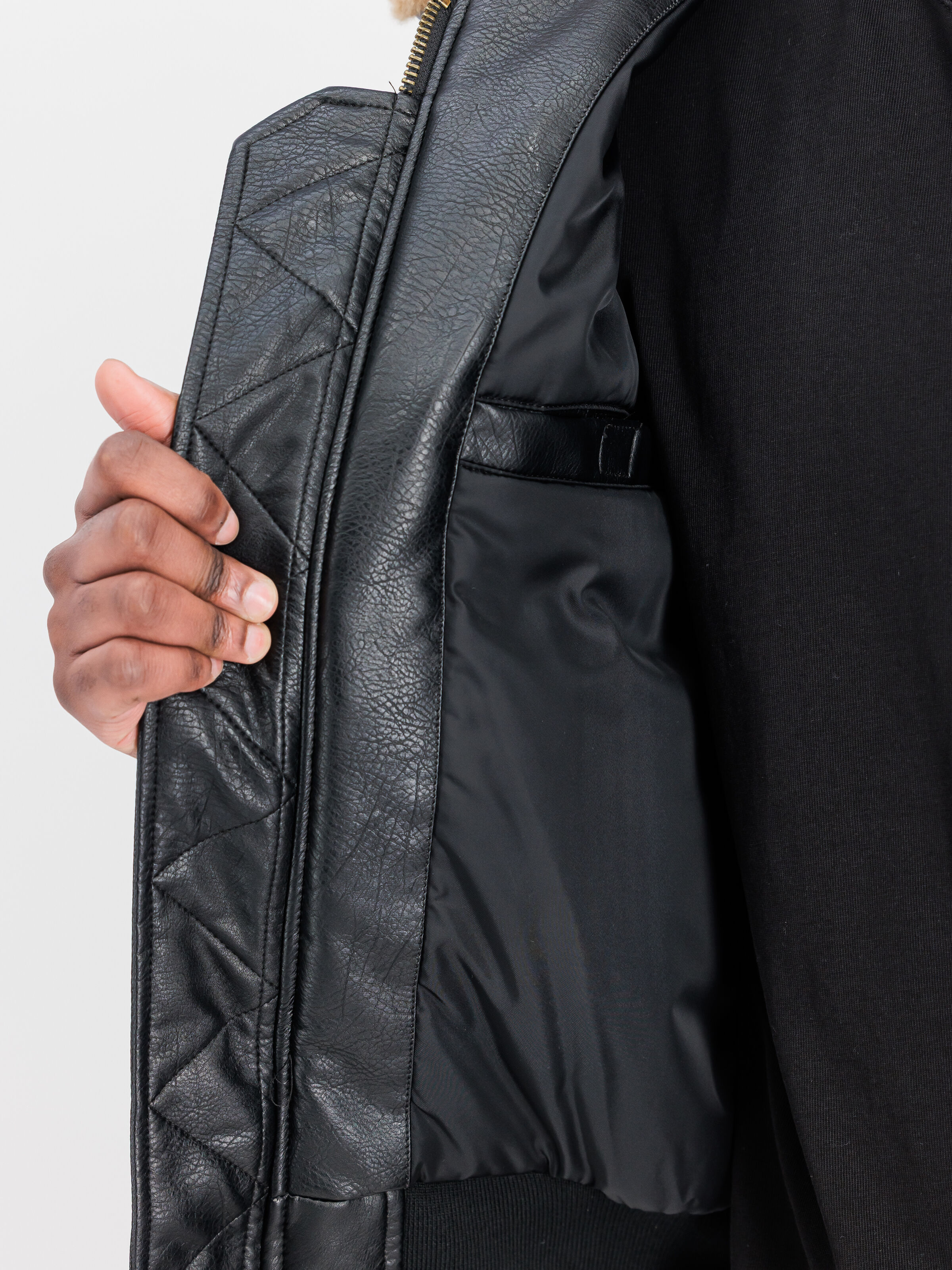 G-1 Devils Brigade Faux Leather Bomber Jacket black 268133_03_3_detail_00001_227183