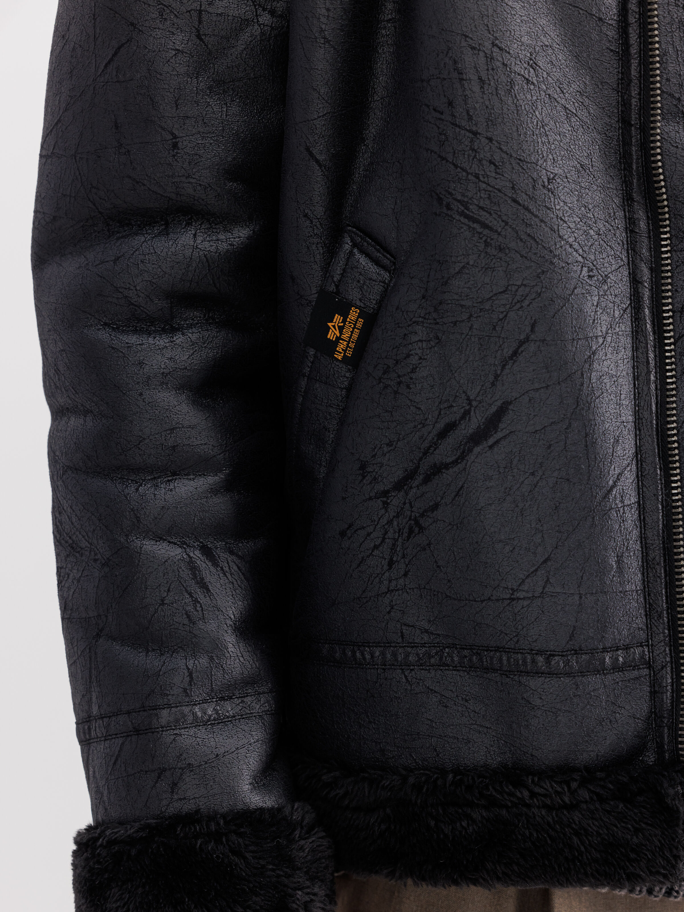 B-3 Faux Leather Bomber Jacket black/black 143106_515_3_detail_00001_125847