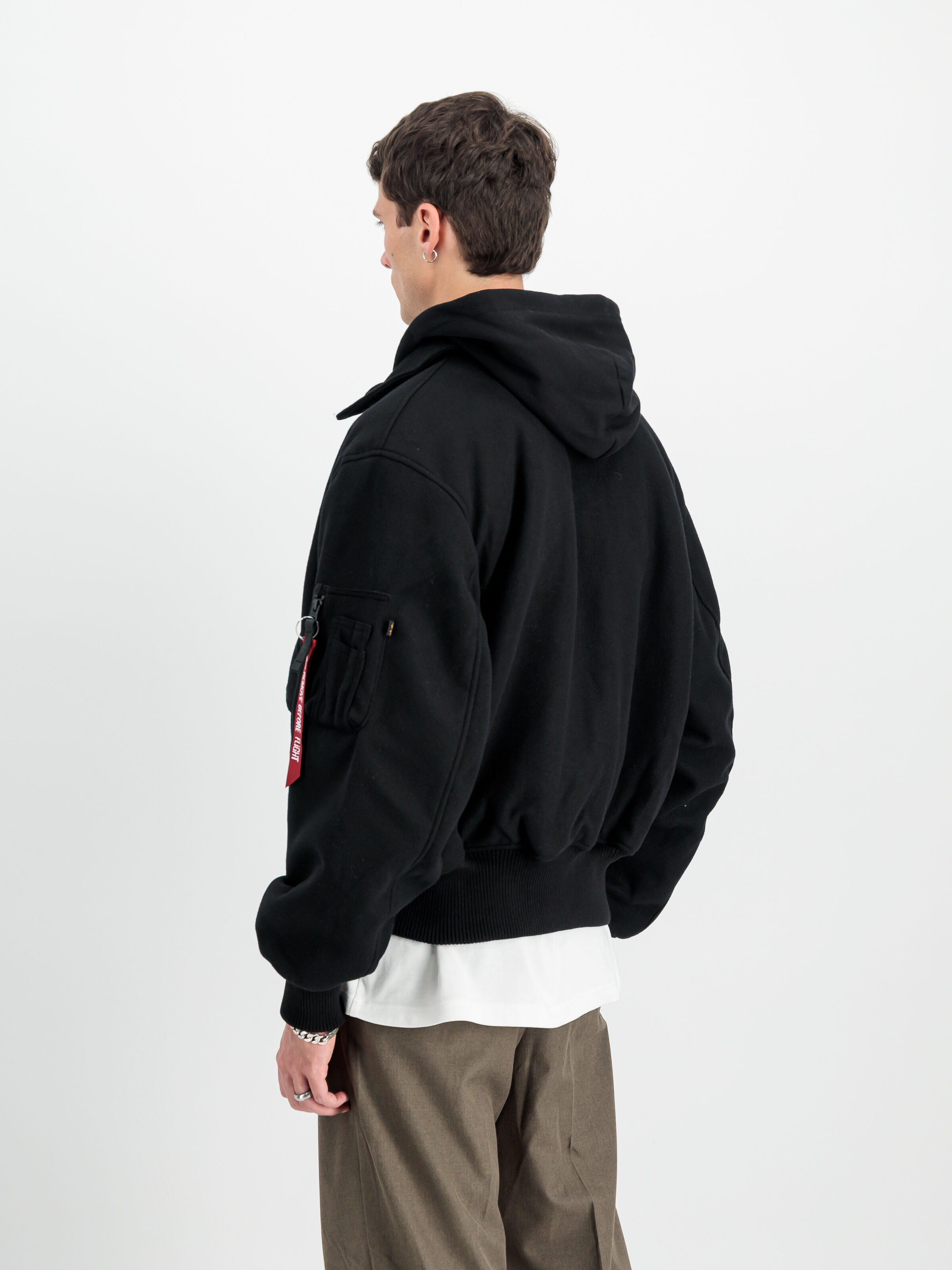 CWU Zip Hood Wool Bomber Jacket black 138109_03_2_model_00004_122392