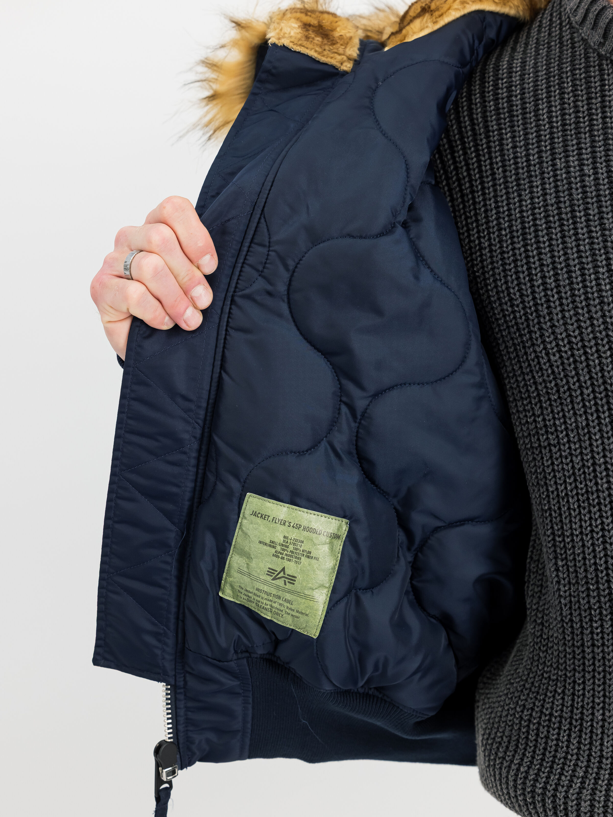 45/P Hooded Custom Bomber Jacket rep.blue 113145_07_3_detail_00001_190694