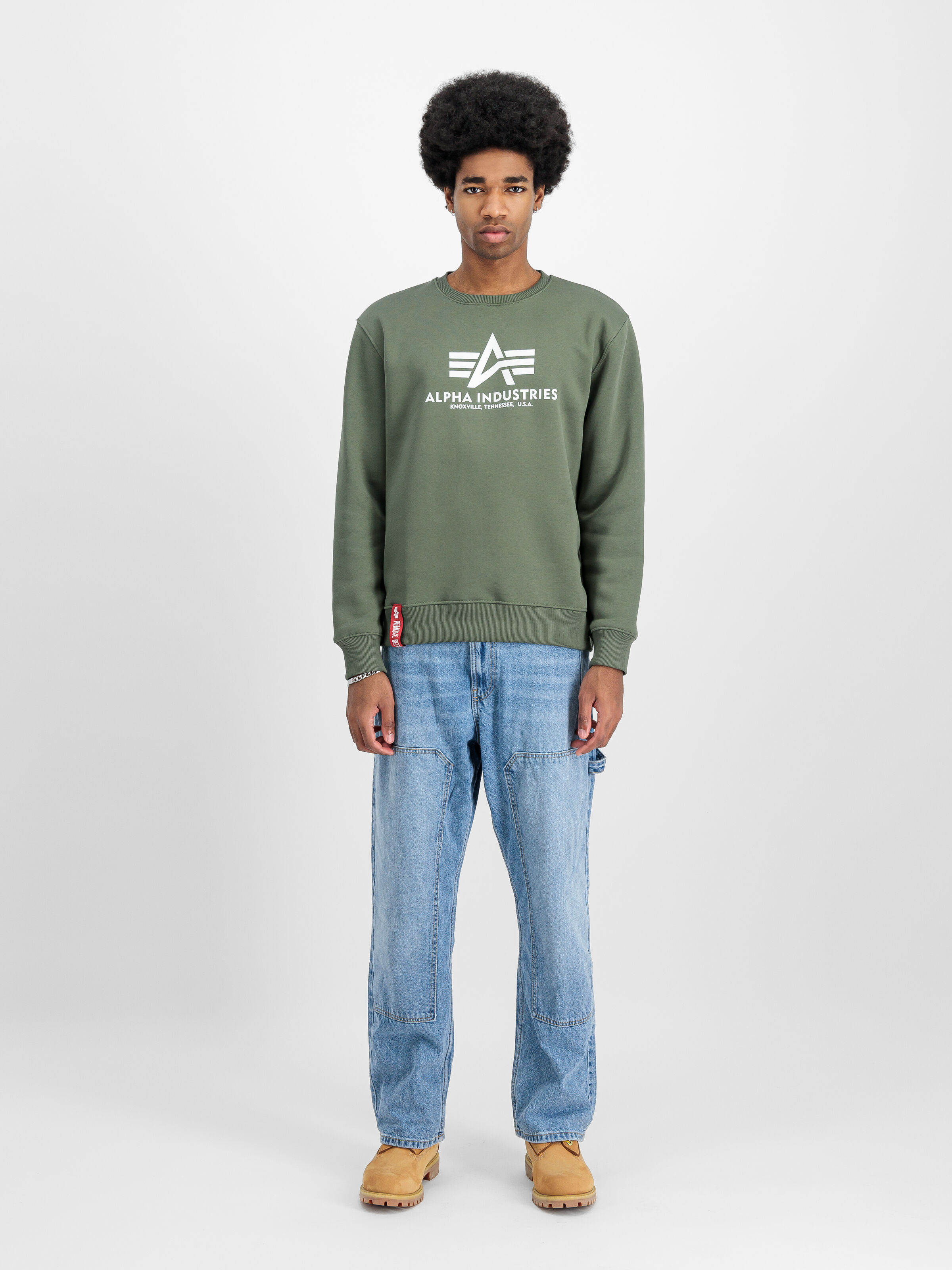 Basic Big Logo Sweatshirt dark olive 178302_142_2_model_00001_131311