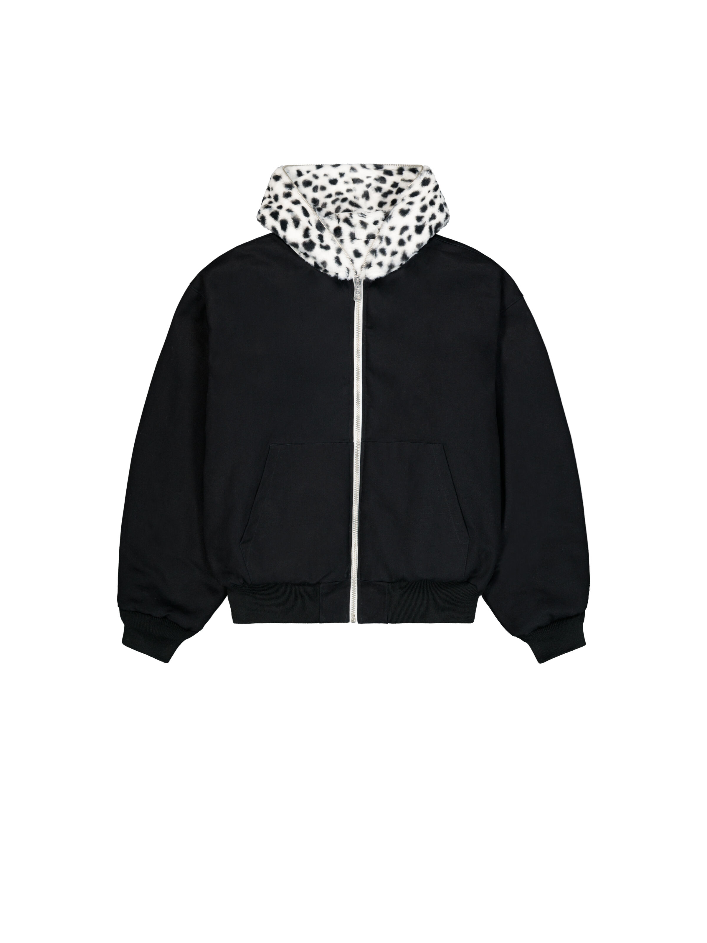 ALPHA x ICE CREAM Faux Fur Full-Zip Hoodie black/white 268370_95_3_detail_00005_244826
