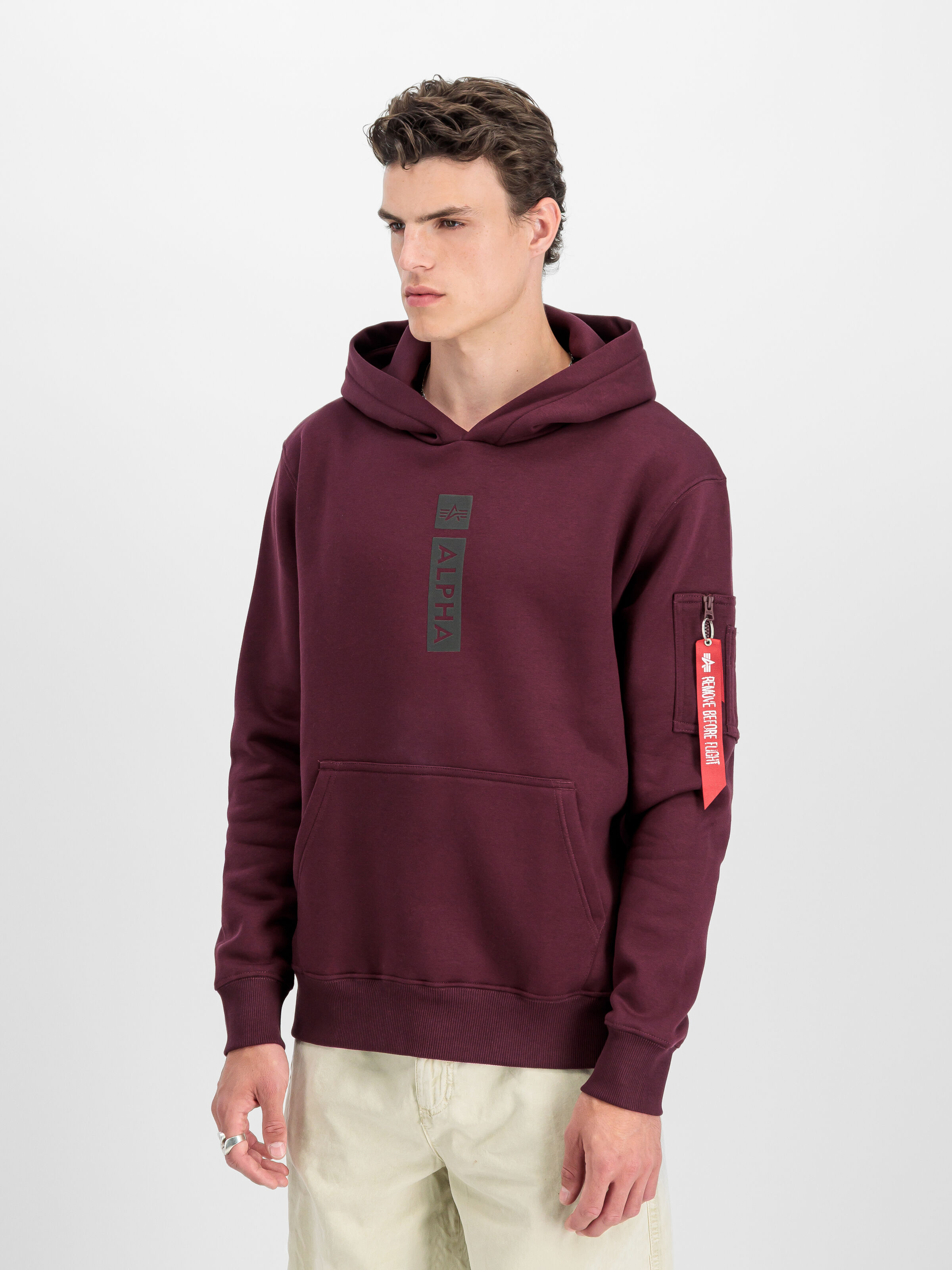 Alpha Puff Print Hoodie dark cherry 146338_608_2_model_00002_184711