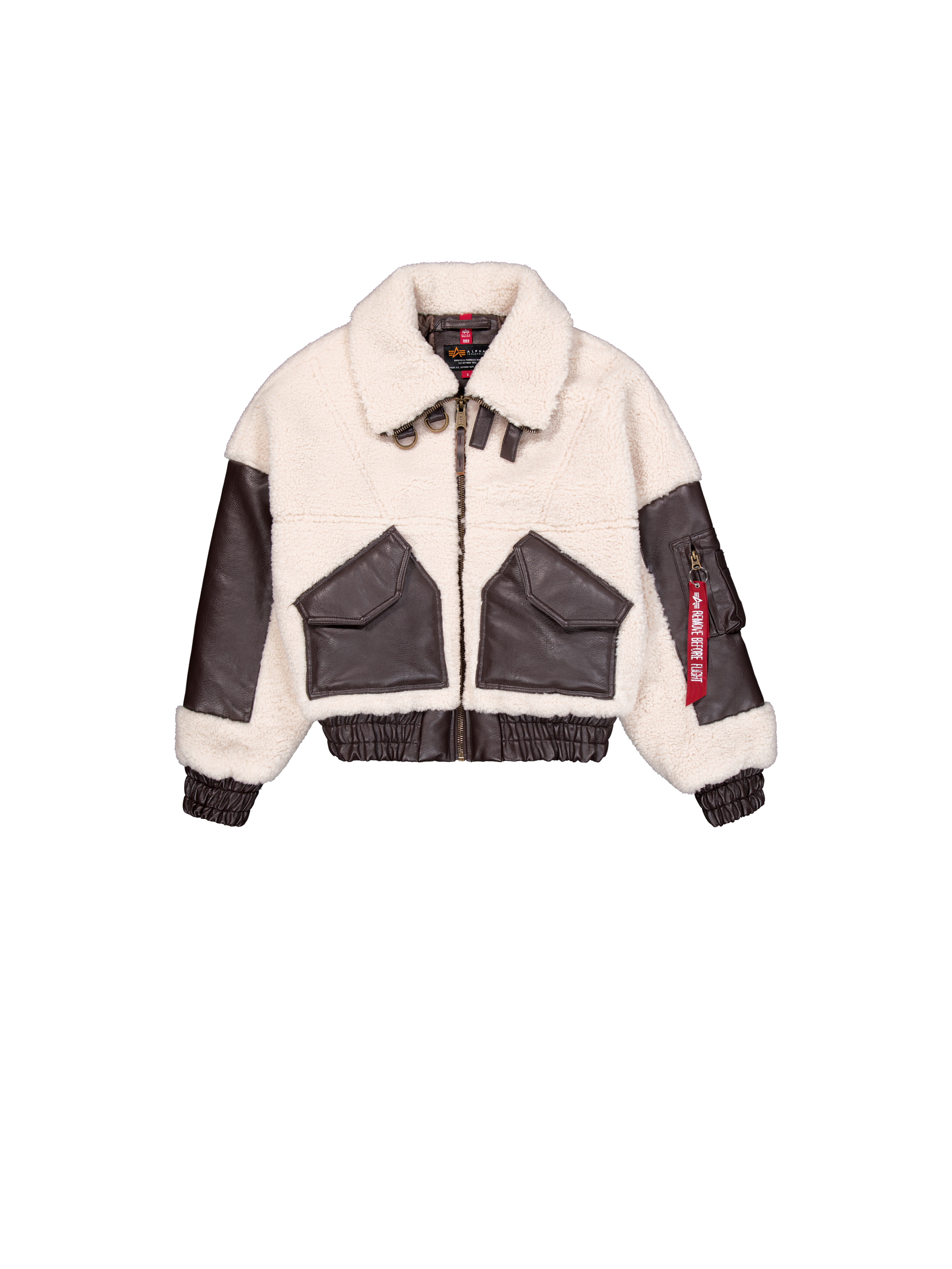 Teddy PU Bomber Jacket Women off white 148001_16_1_flatlay_00001_99549.png