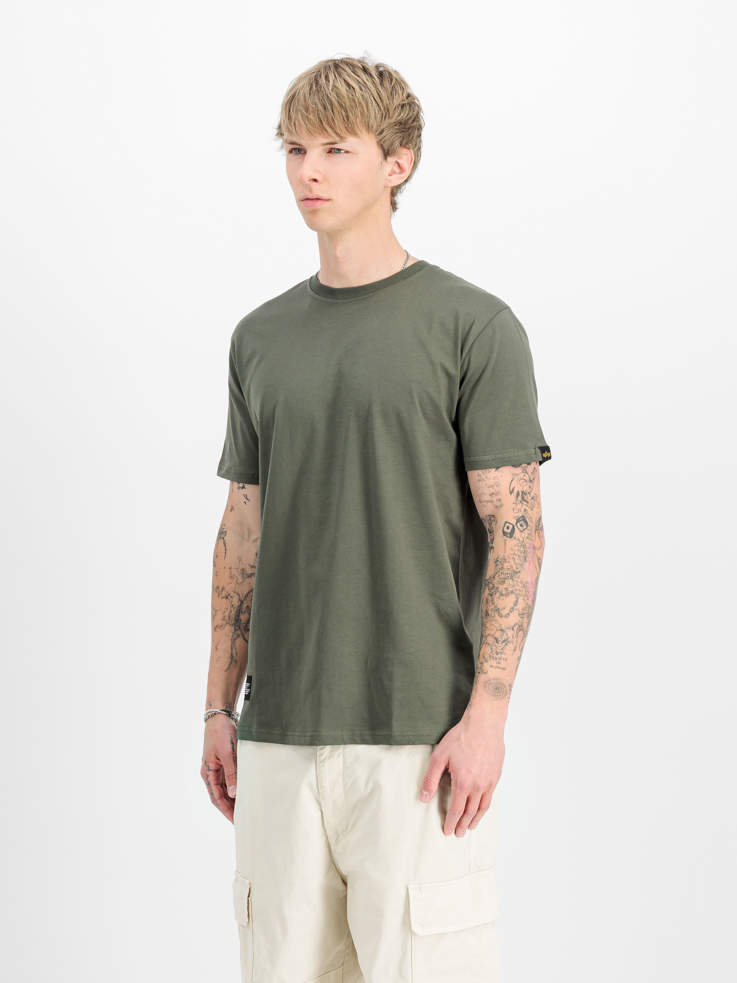 Label Backprint T-Shirt dark olive 258505_142_2_model_00002_173765