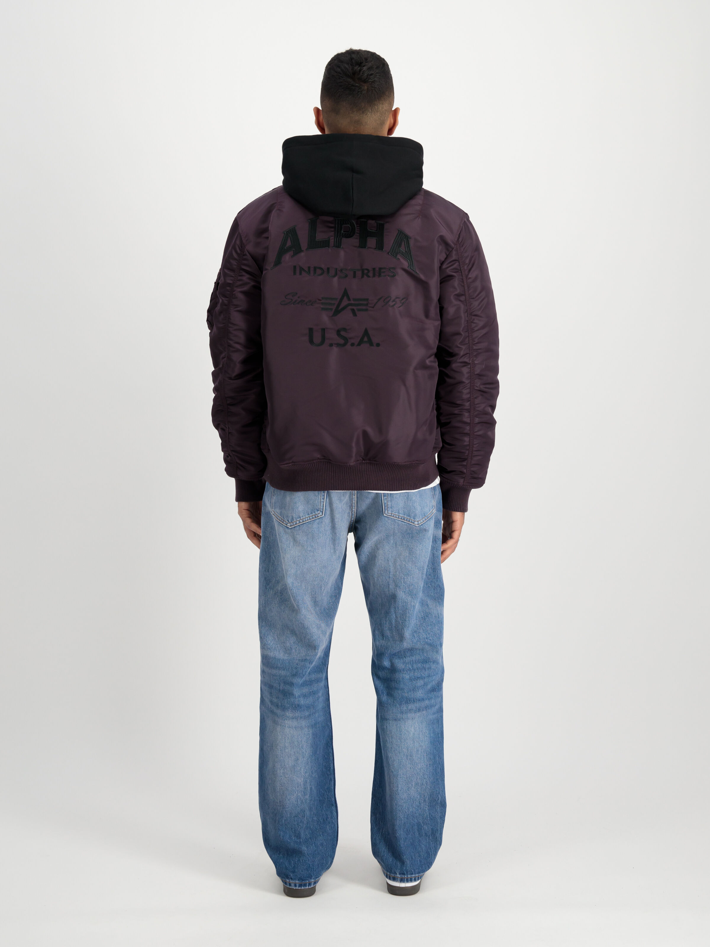 MA-1 Zip Hood Back Embroidery Bomber Jacket Plum 138105_719_2_model_00002_97892