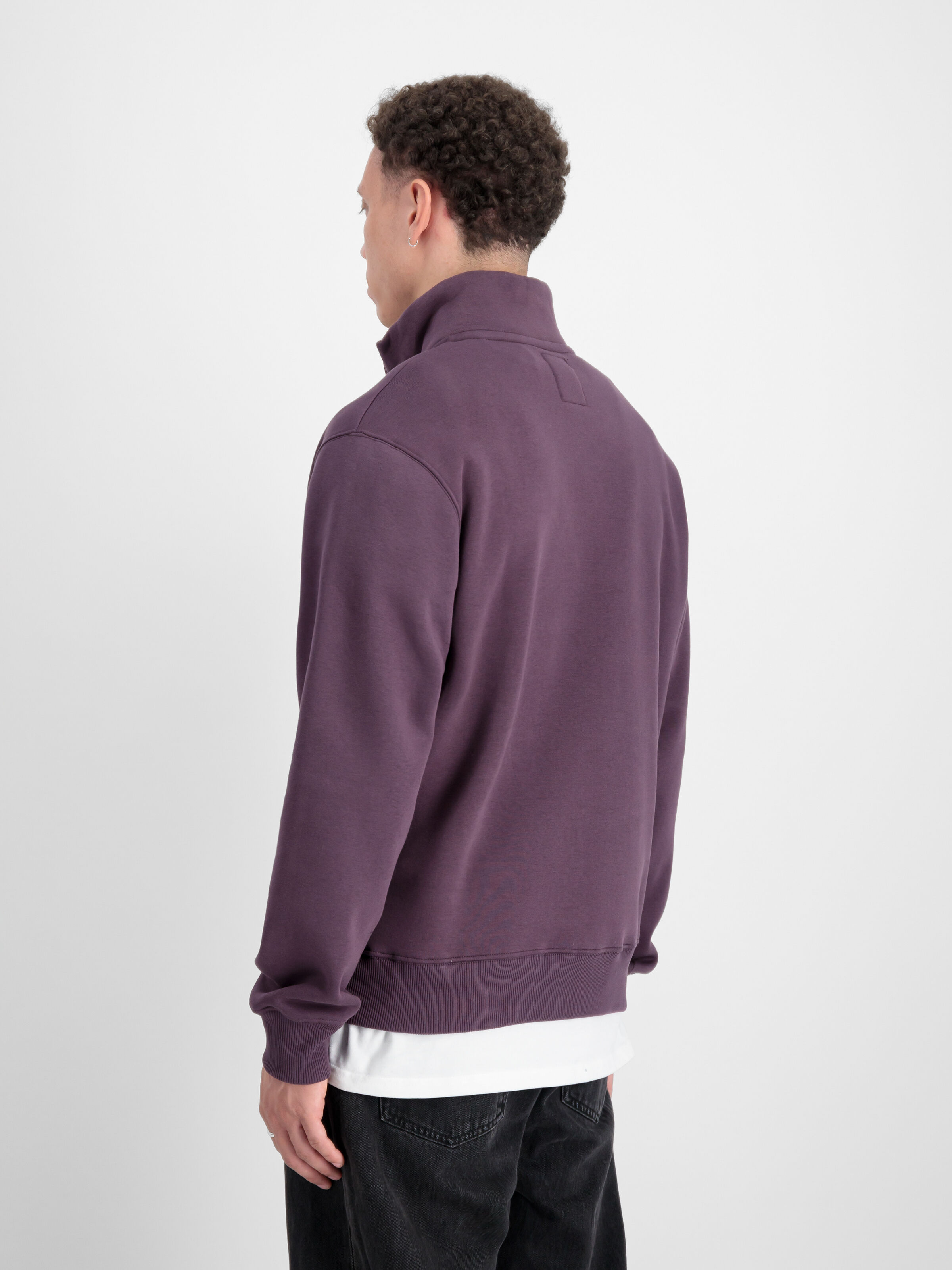 Half Zip Small Logo Sweatshirt Plum 108308_719_2_model_00004_97112