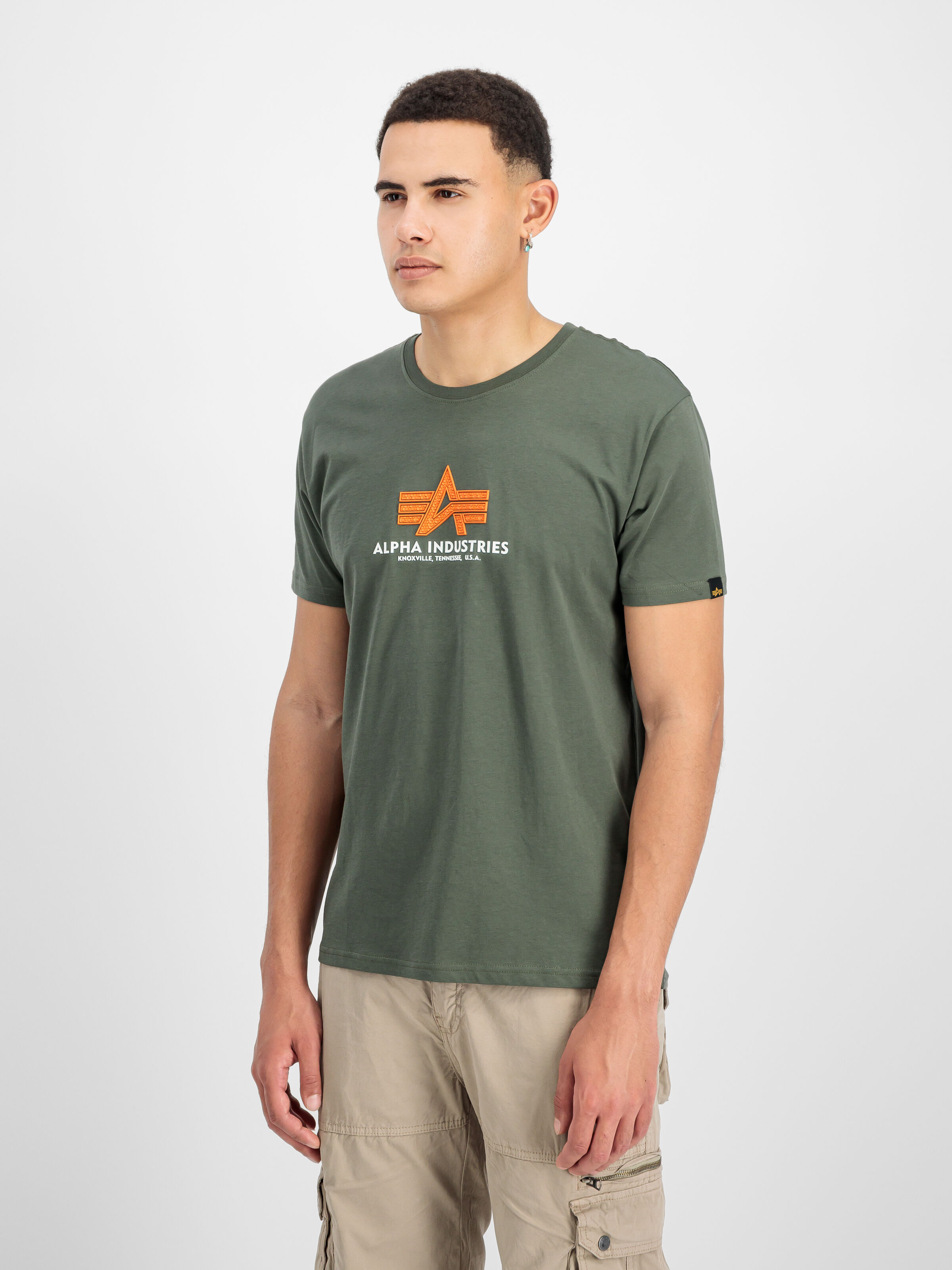 Basic Big Logo Rubber T-Shirt dark olive 100501RB_142_2_model_00002_185344