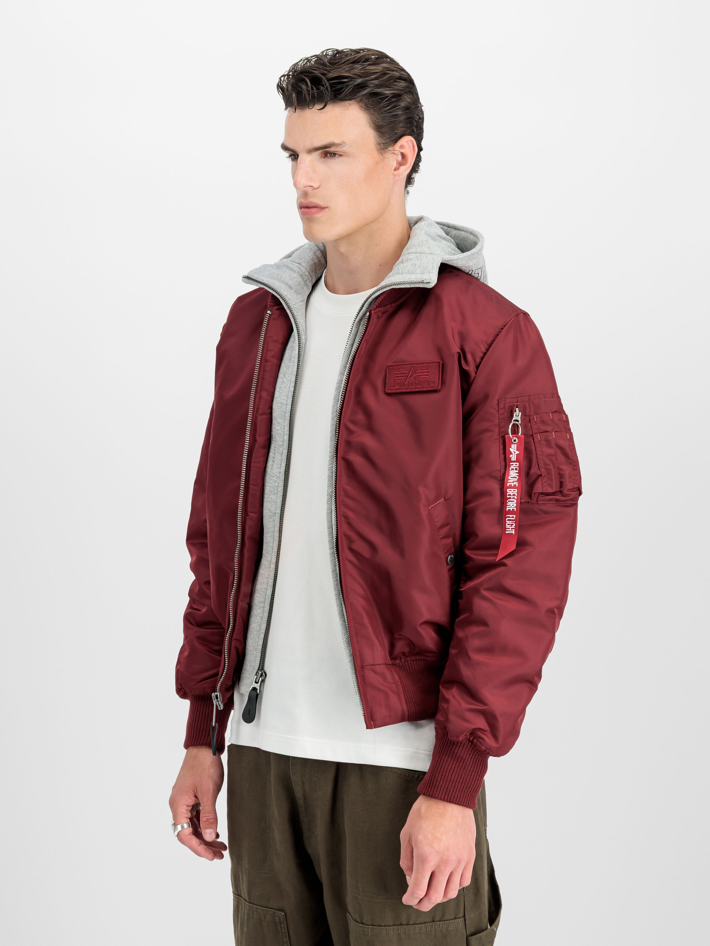 MA-1 D-Tec Hood Bomber Jacket burgundy 183110_184_2_model_00002_189372