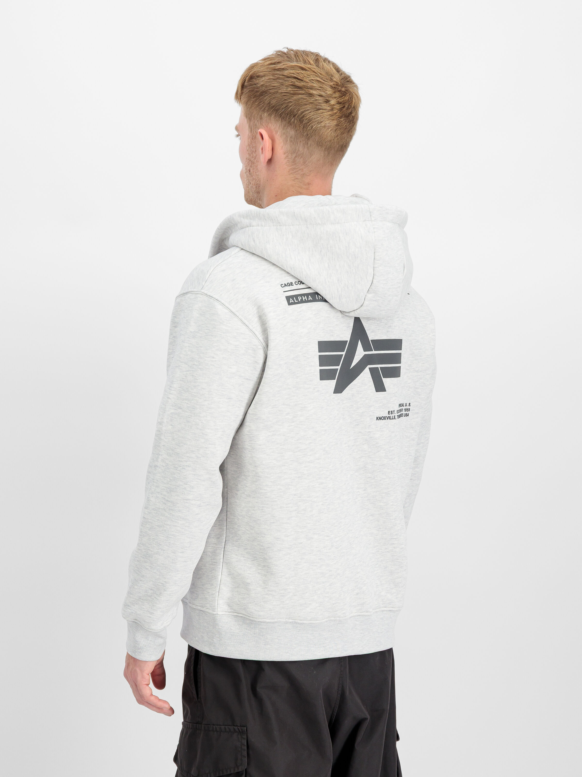 Label Zip Backprint Hoodie pastel grey melange 258342_752_2_model_00003_184225