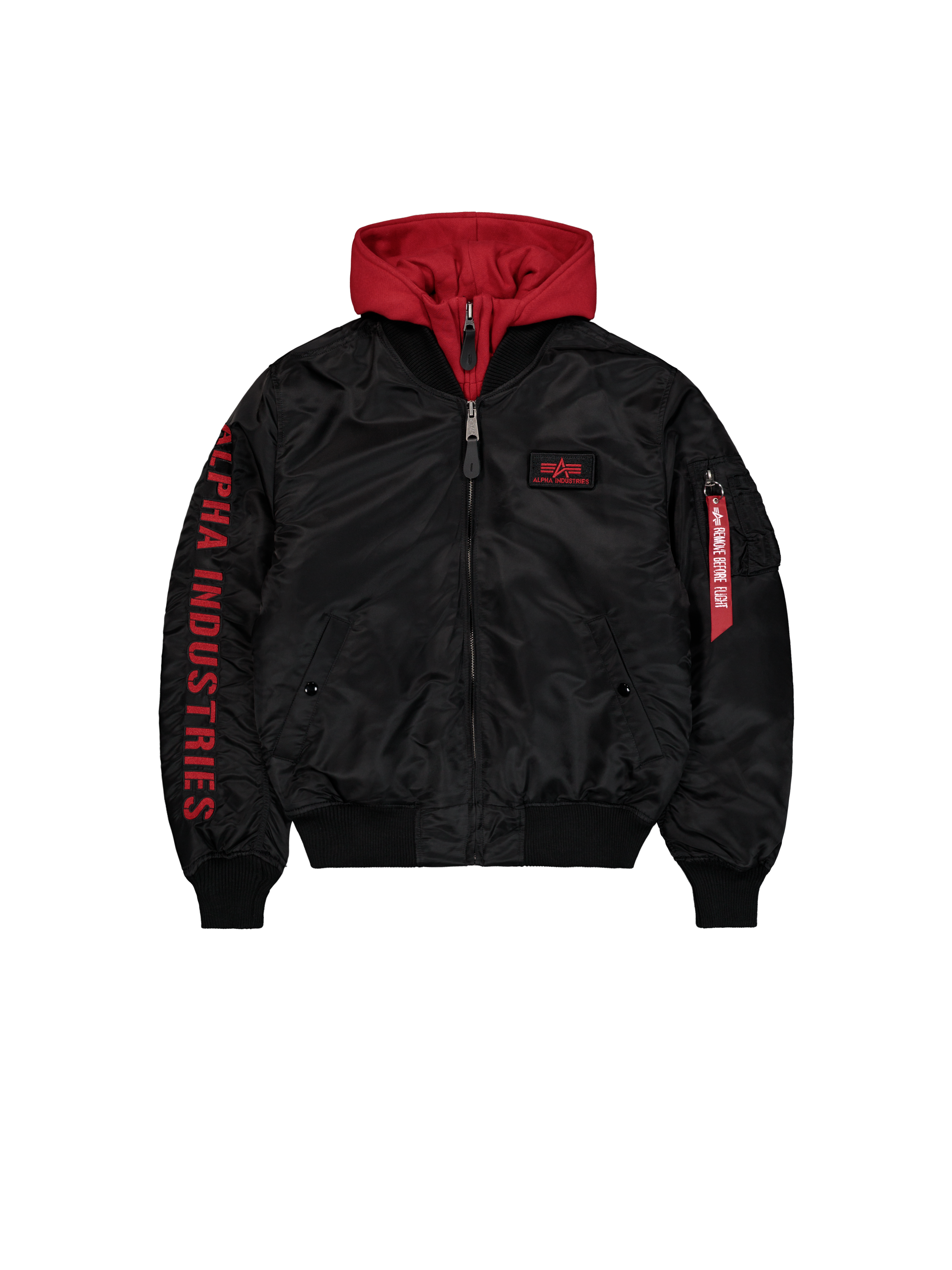 MA-1 D-Tec Sleeve Embroidery Bomber Jacket black/red 133104_94_1_flatlay_00001_186518.png