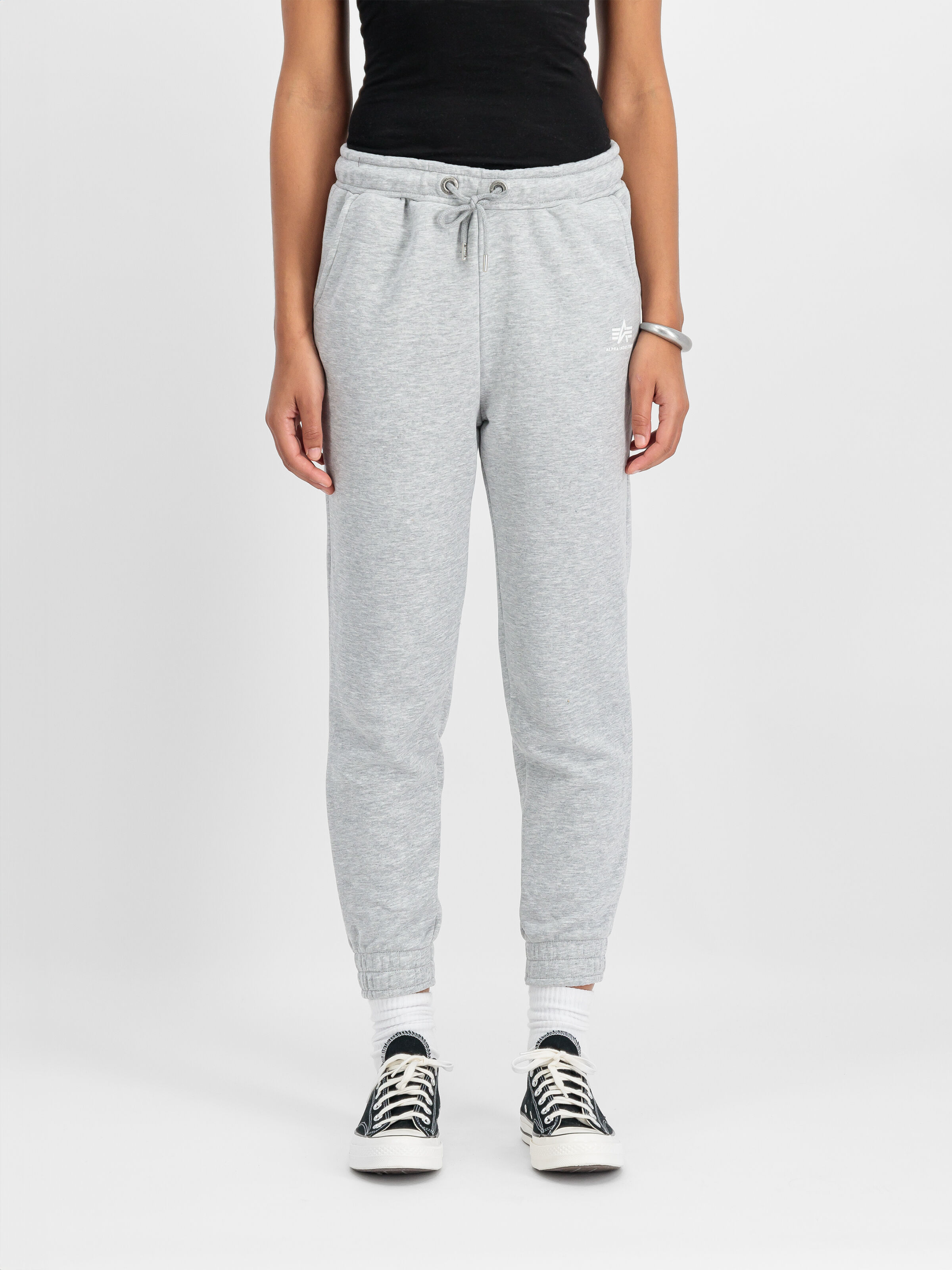 Basic Small Logo Jogger Women greyheather/white