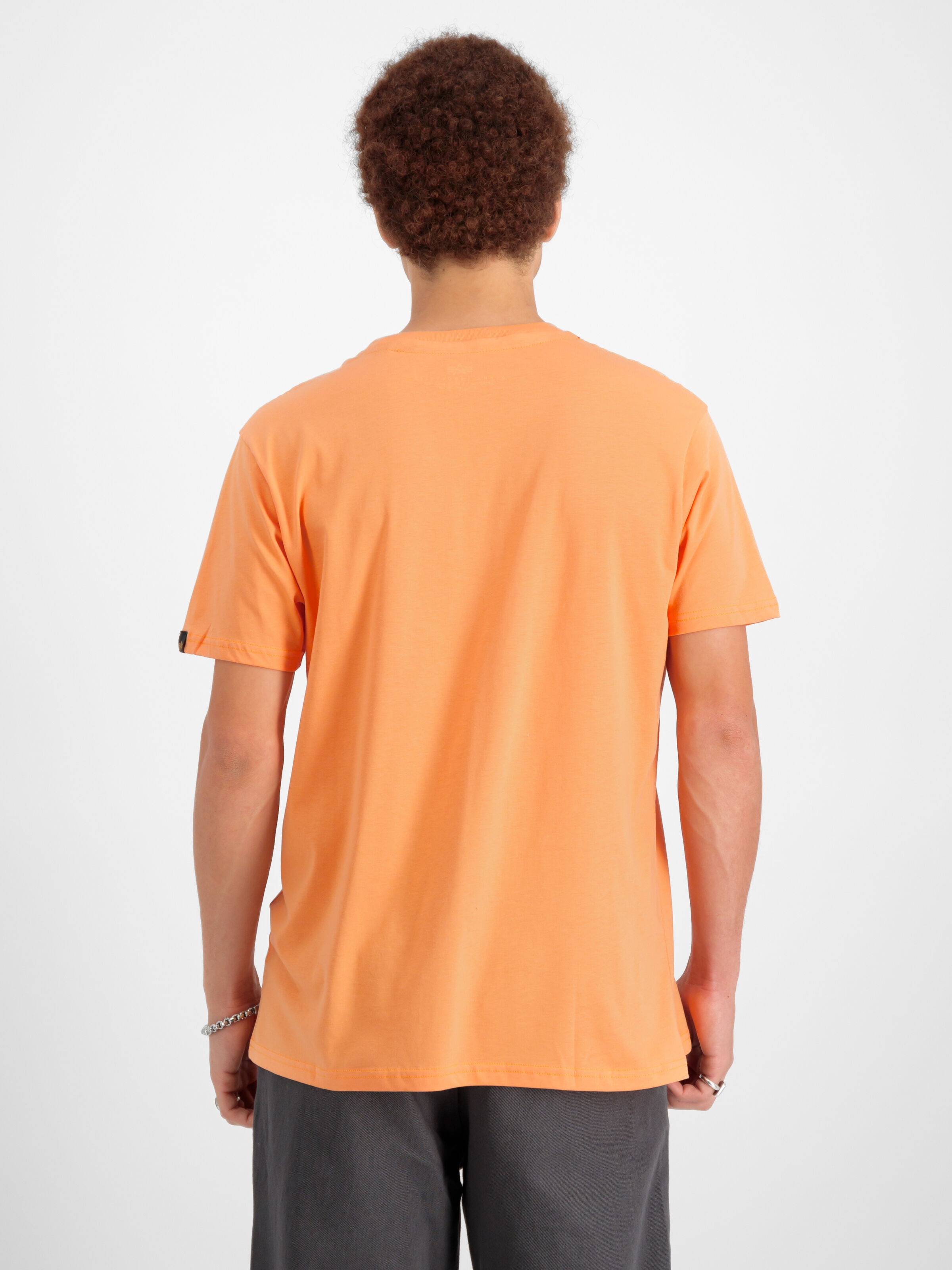 Alpha Label Puff Print T-Shirt tangerine 118502PP_710_00008_182554