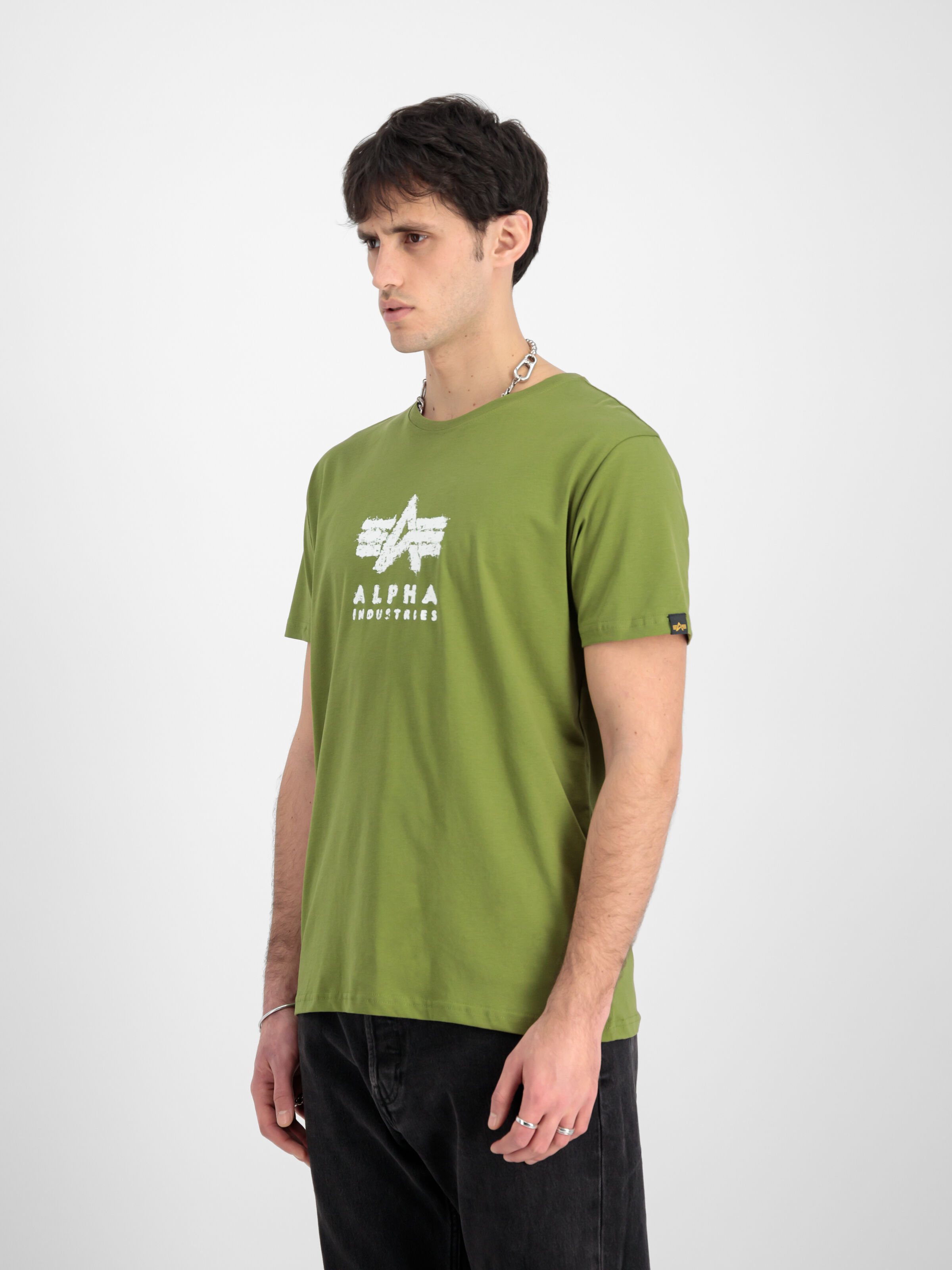 Grunge Logo T-Shirt moss green 146505_714_2_model_00003_182251