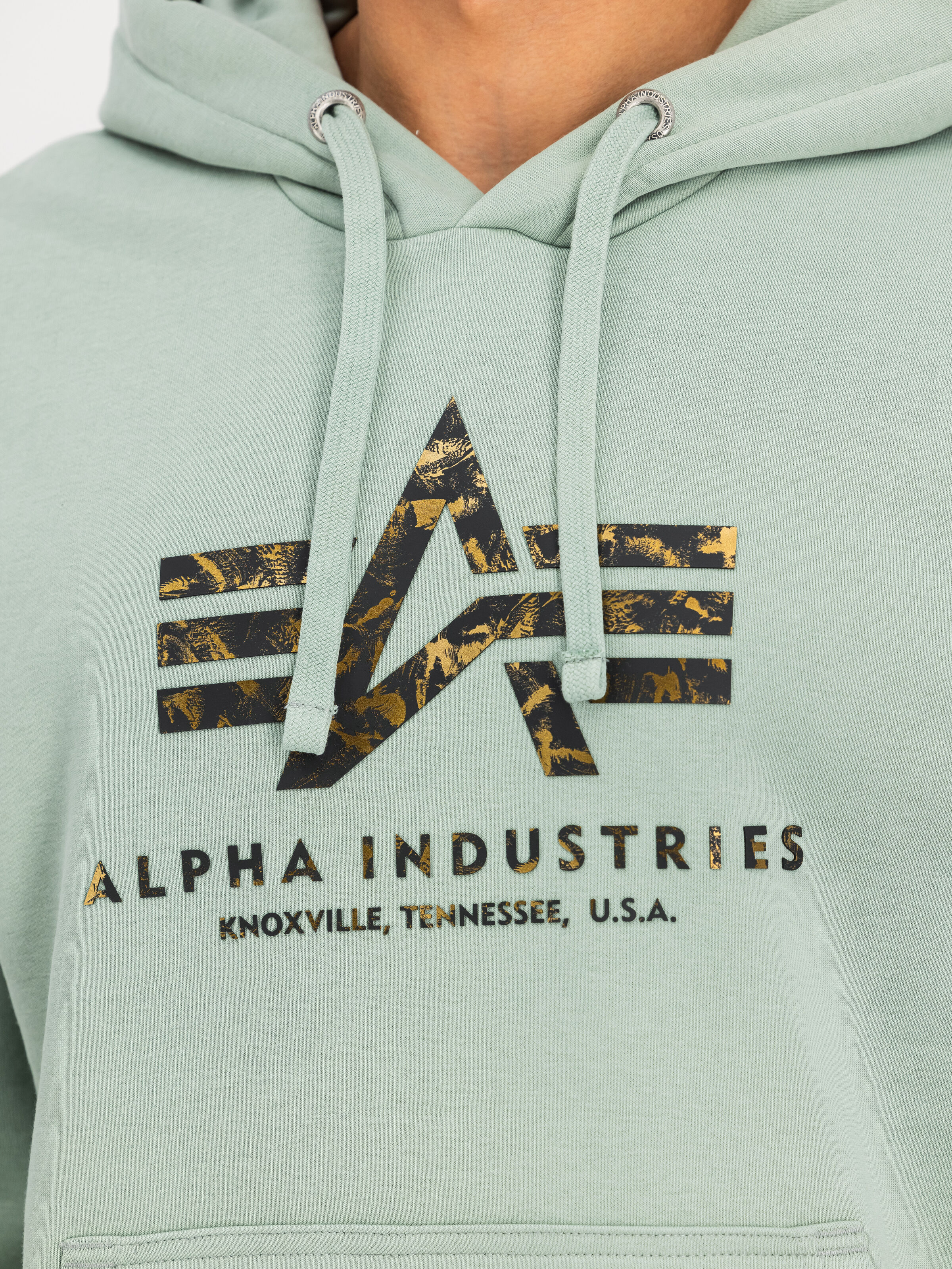 Basic Big Logo Effect Print Hoodie frost green 178312EP_30_3_detail_00001_196524