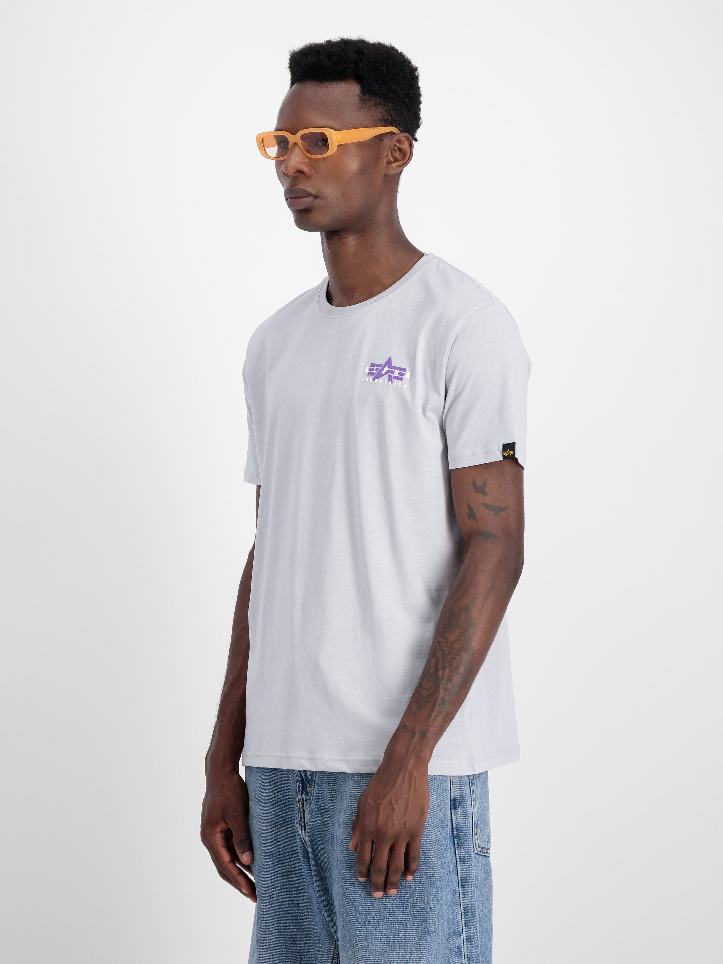 Puff Print Logo Backprint T-Shirt pastel grey 148521_666_2_model_00003_98106