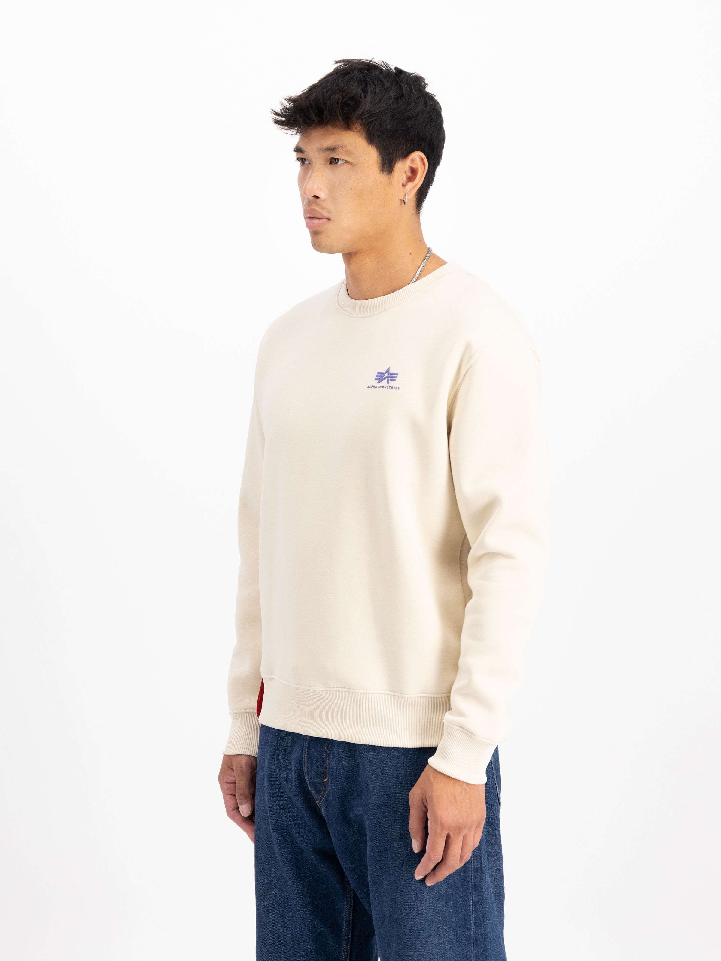Basic Small Logo Sweatshirt vintage white 188307_300_2_model_00003_117702