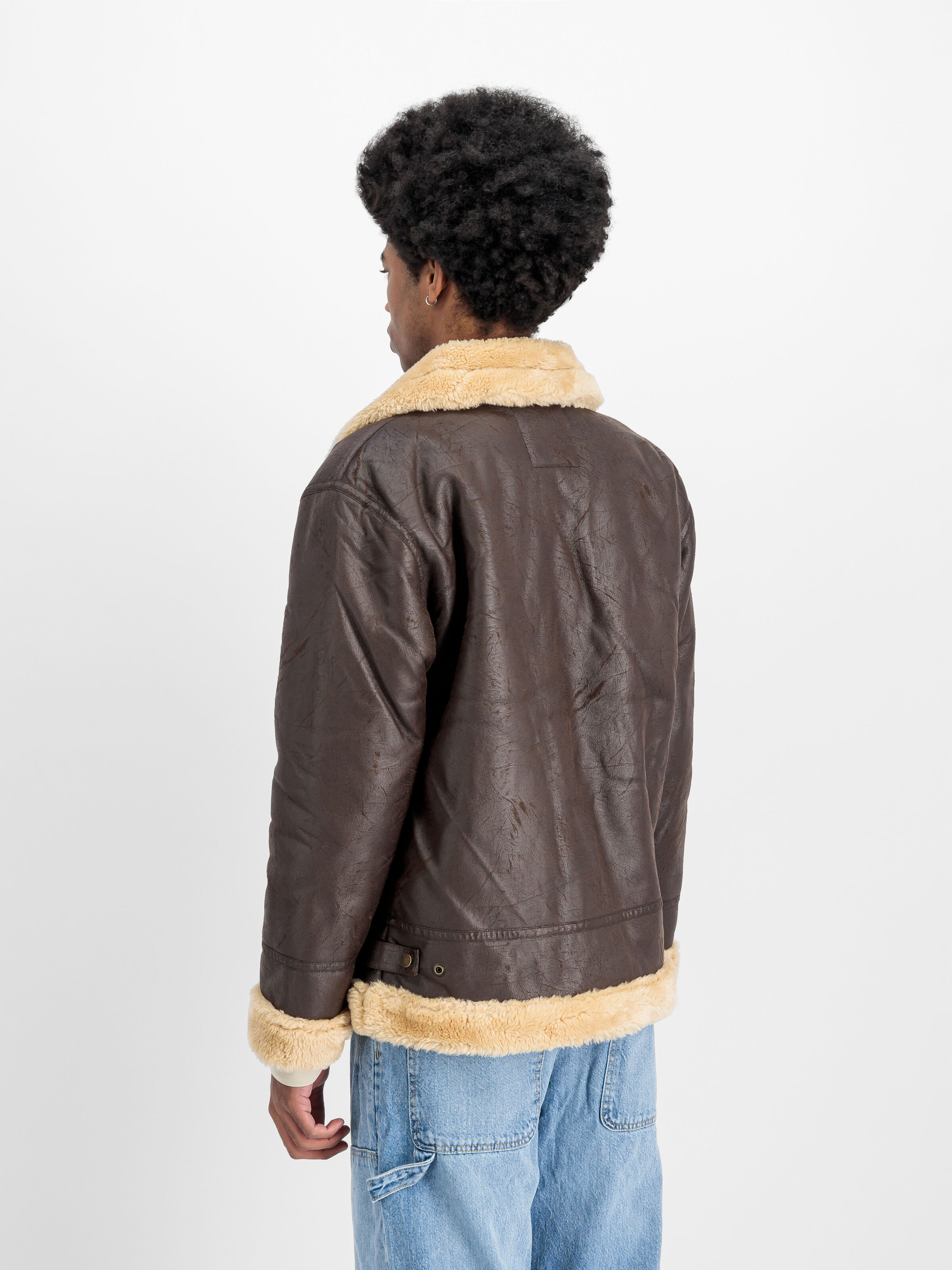B-3 Faux Leather Bomber Jacket vintage brown 143106_250_2_model_00004_131156