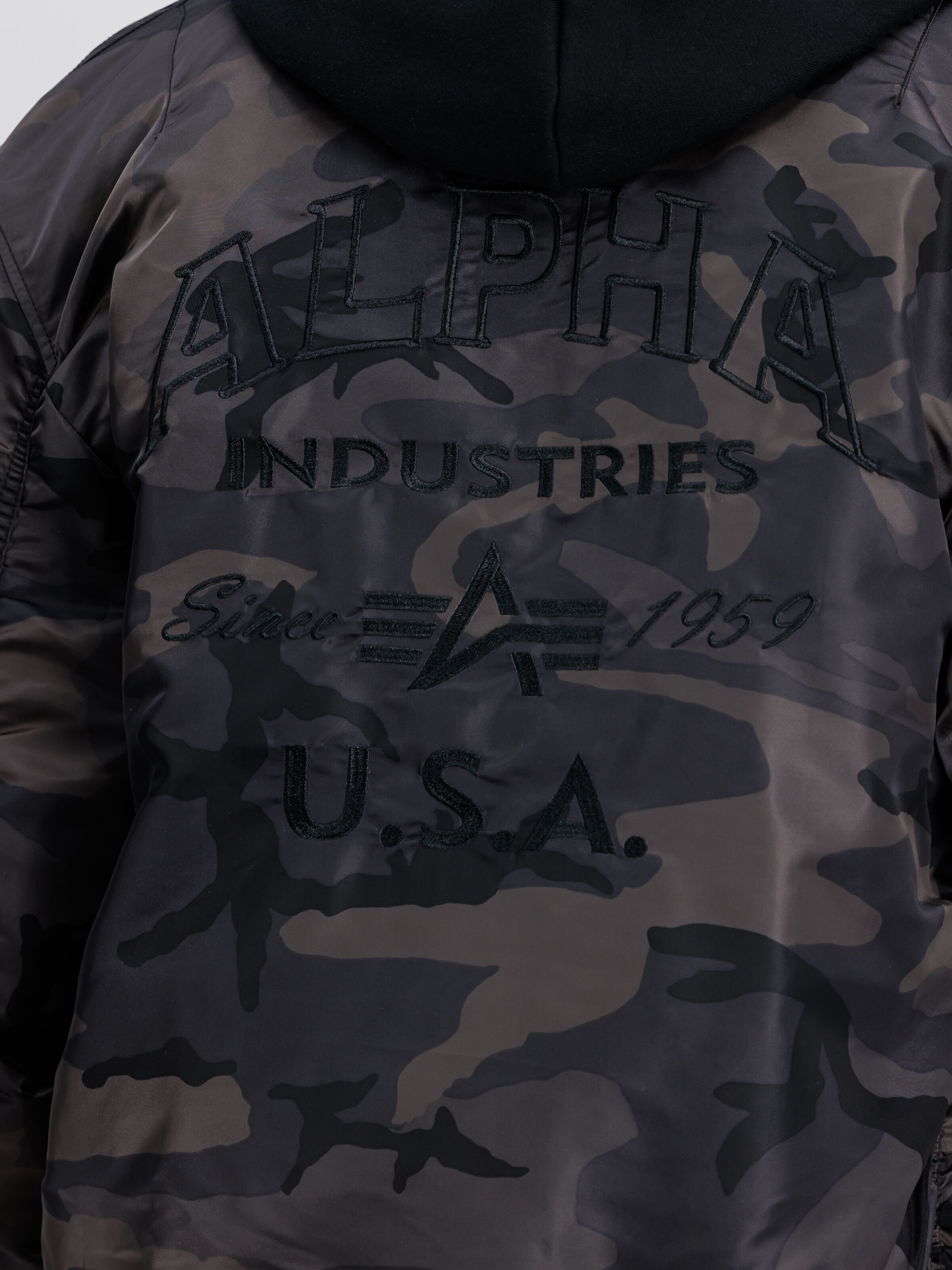 MA-1 Zip Hood Back Embroidery Camo Bomber Jacket black camo 138105C_125_3_detail_00001_106960