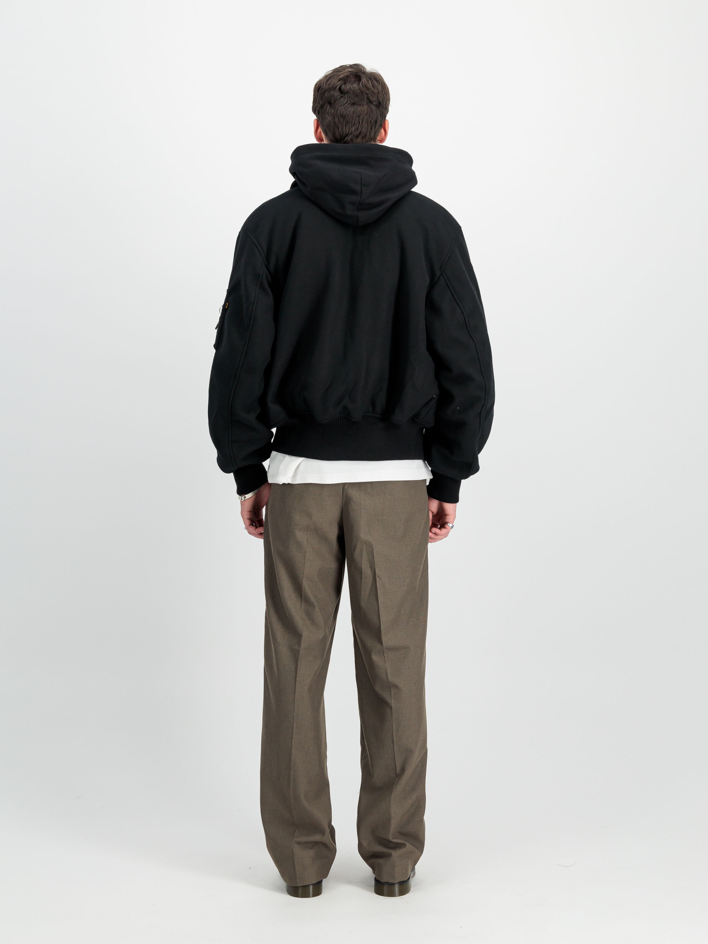 CWU Zip Hood Wool Bomber Jacket black 138109_03_2_model_00002_122390