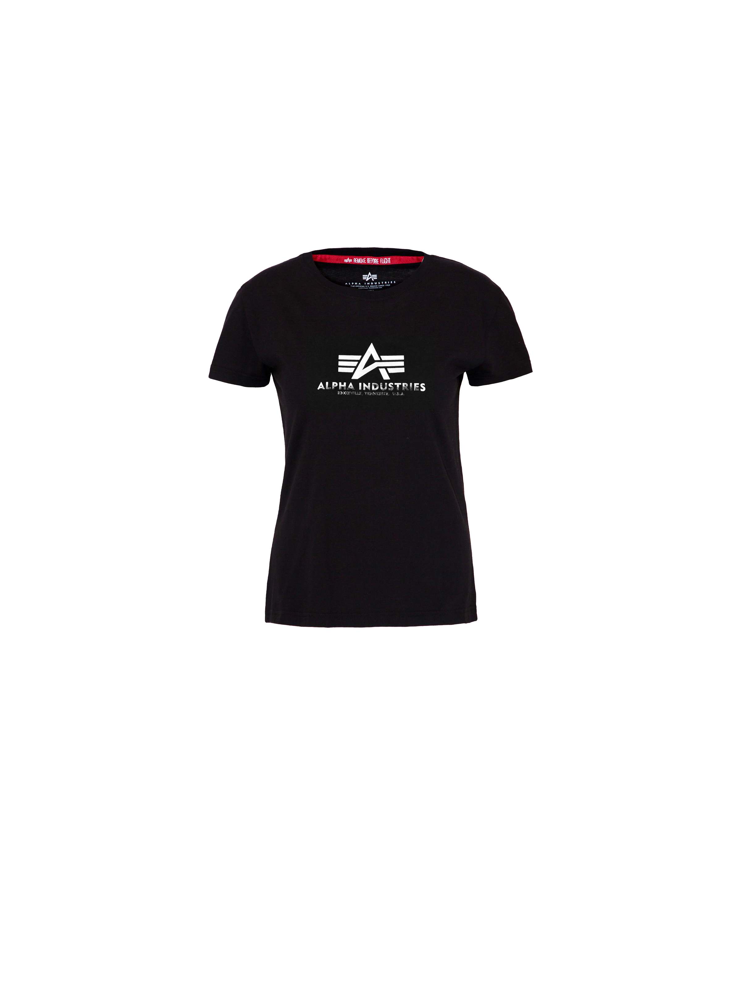 New Basic Big Logo Foil Print T-Shirt Women black/metalsilver 196051FP_530_001_194736.png