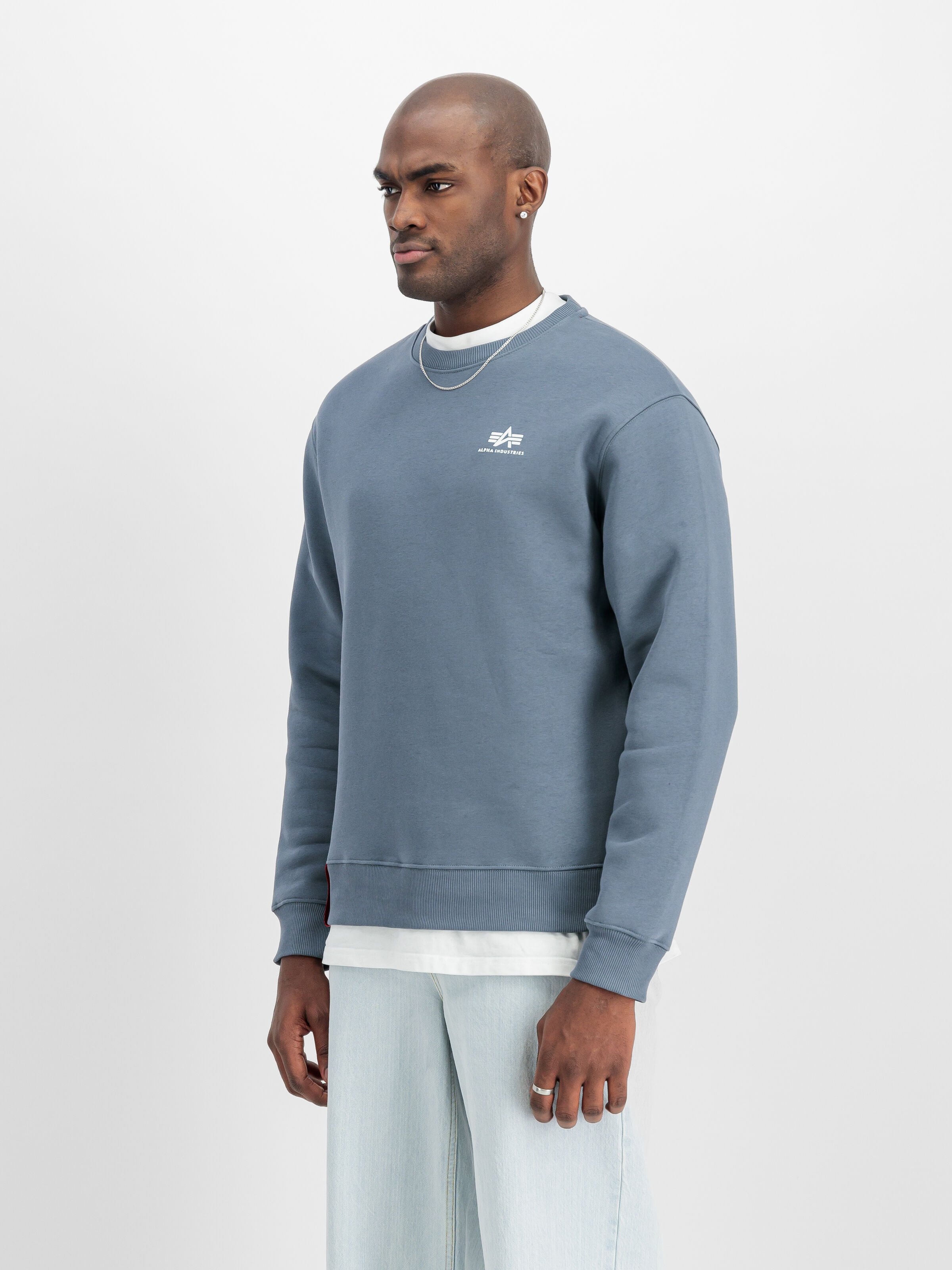 Basic Small Logo Sweatshirt denim blue 188307_439_2_model_00002_160120
