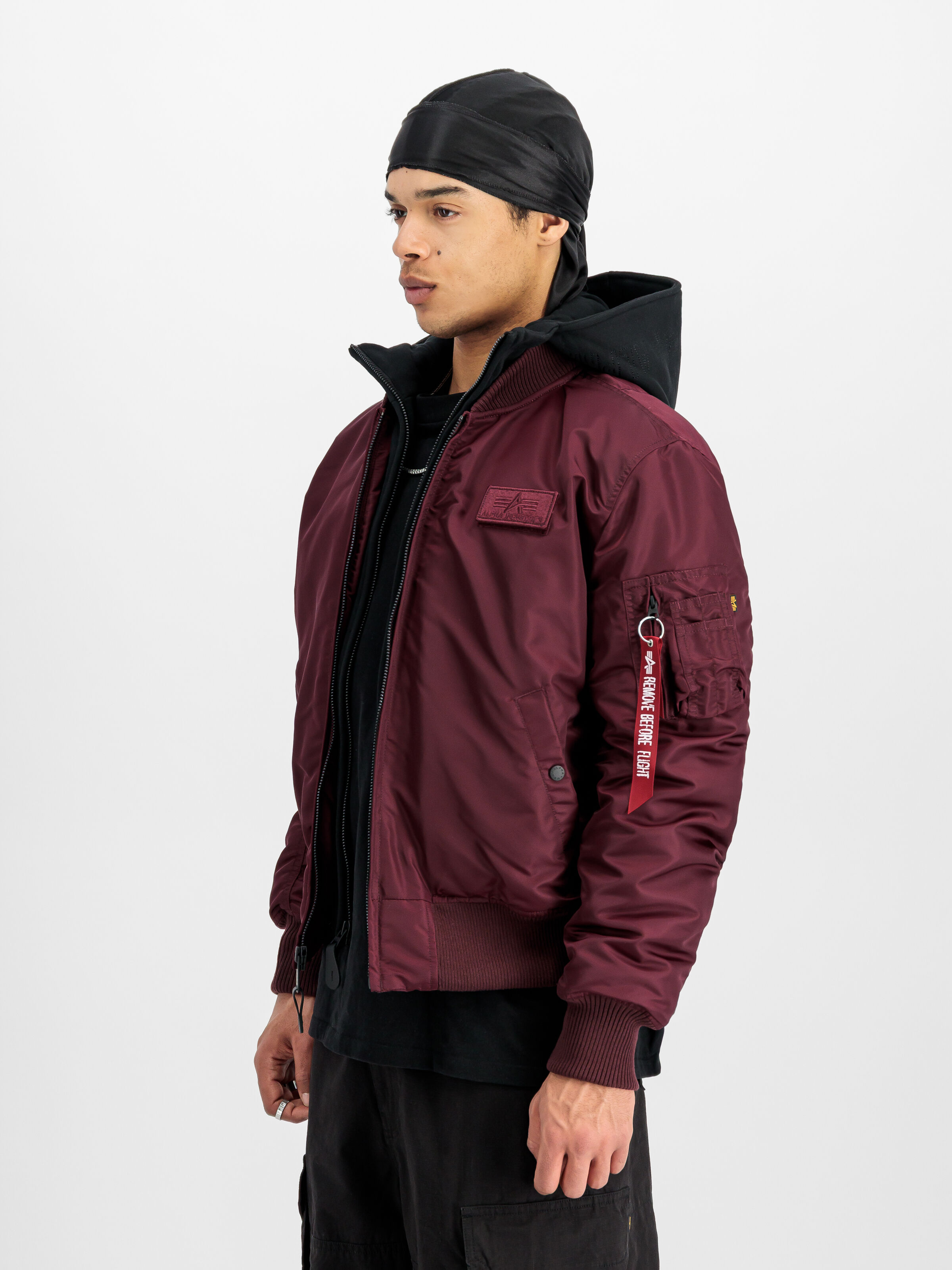 MA-1 D-Tec Hood Bomber Jacket dark cherry 183110_608_2_model_00002_166521