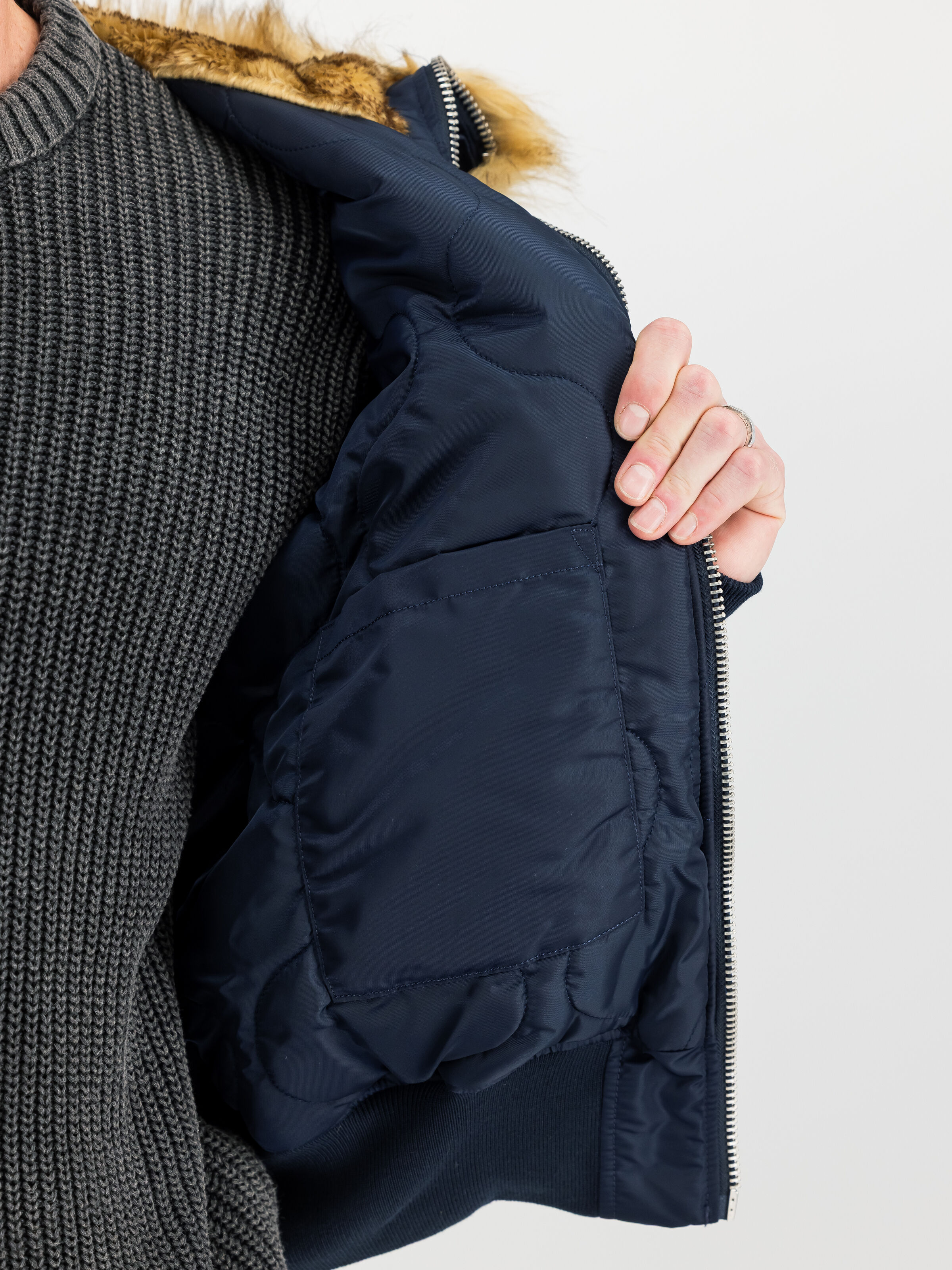 45/P Hooded Custom Bomber Jacket rep.blue 113145_07_3_detail_00002_190695