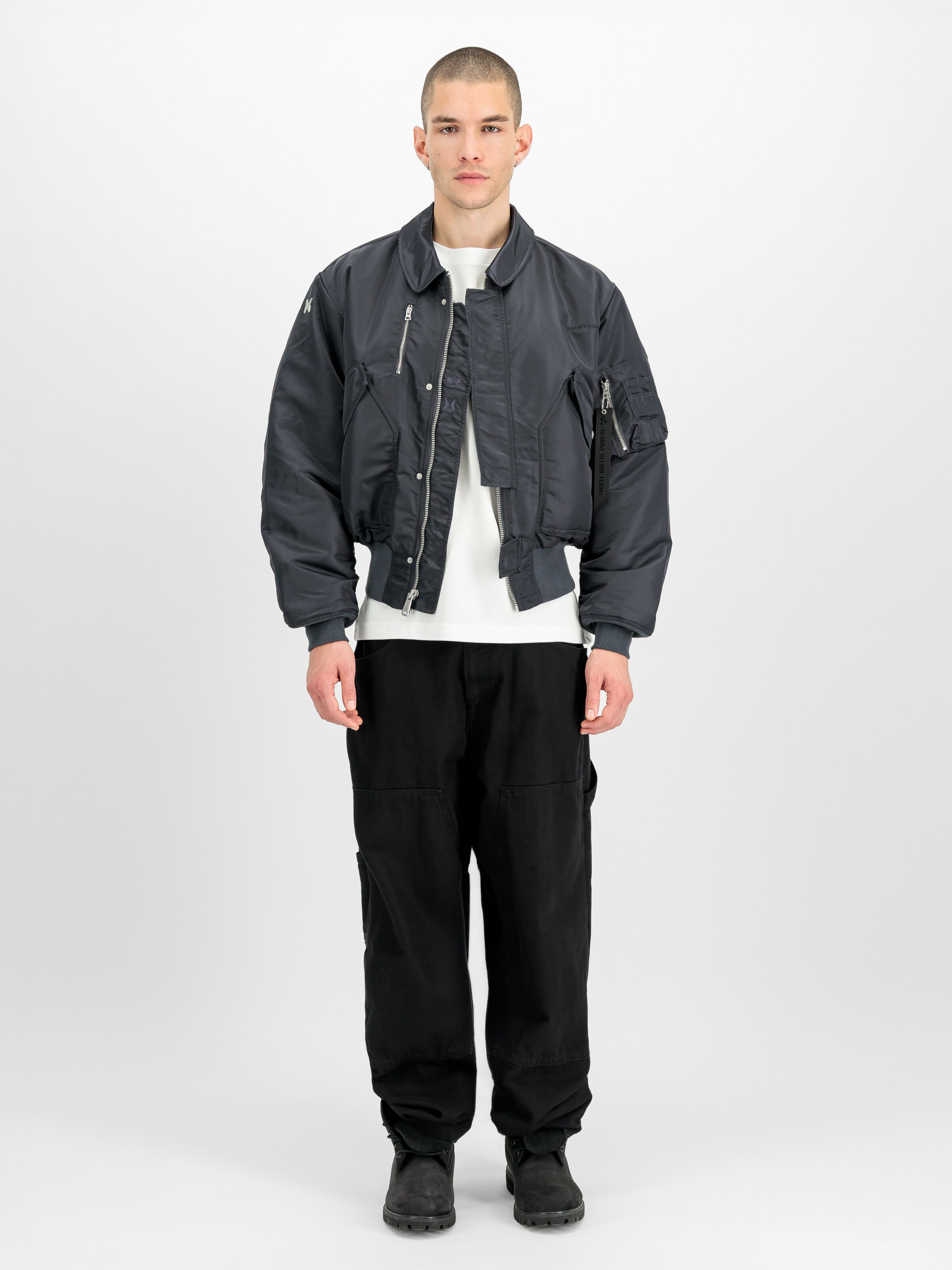 ALPHA x METAMORFOSI CWU Loose Bomber Jacket iron grey 776100_466_2_model_00001_247210