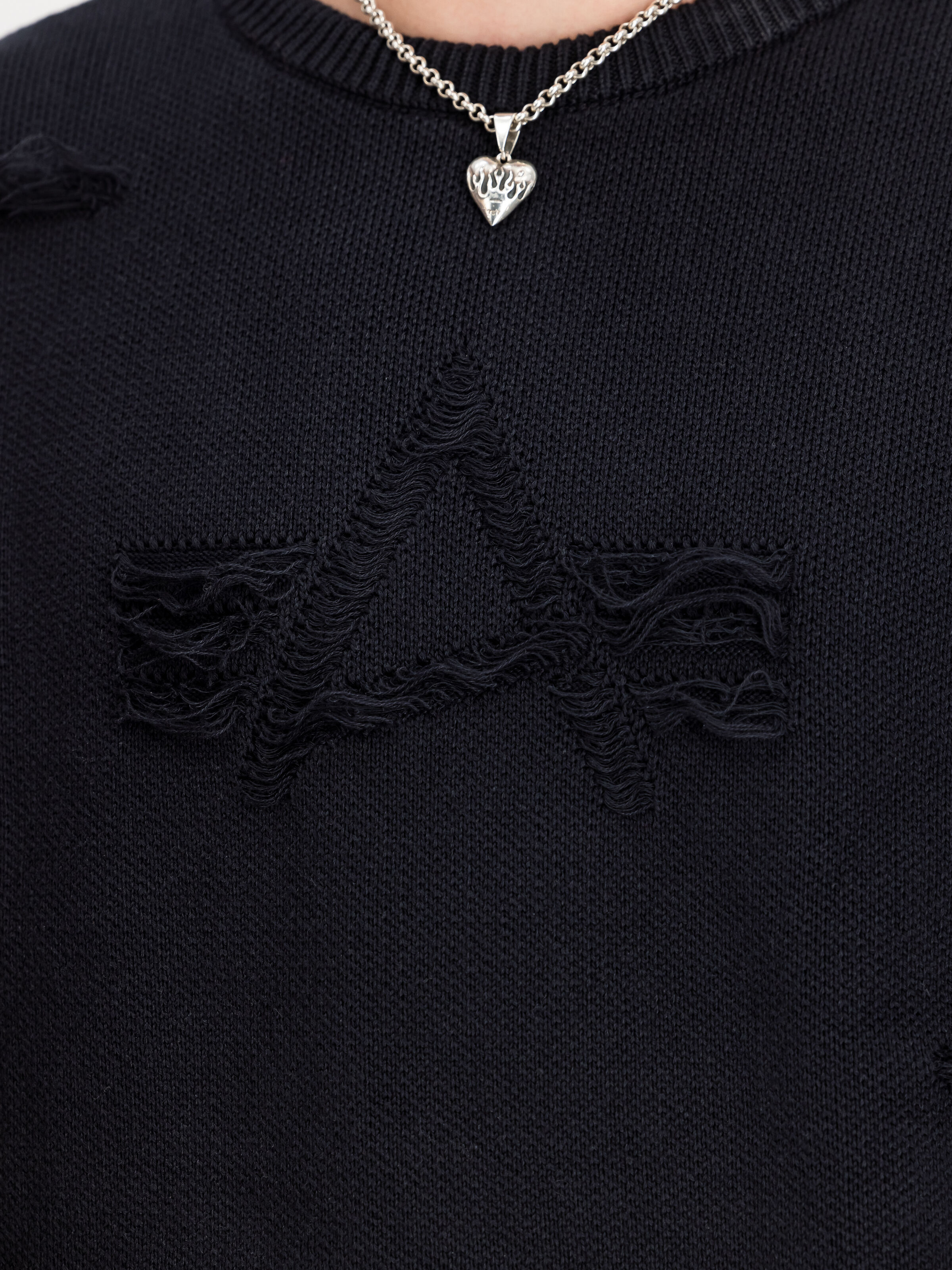 Distressed Logo Sweatshirt black 258400_03_3_detail_00001_184186