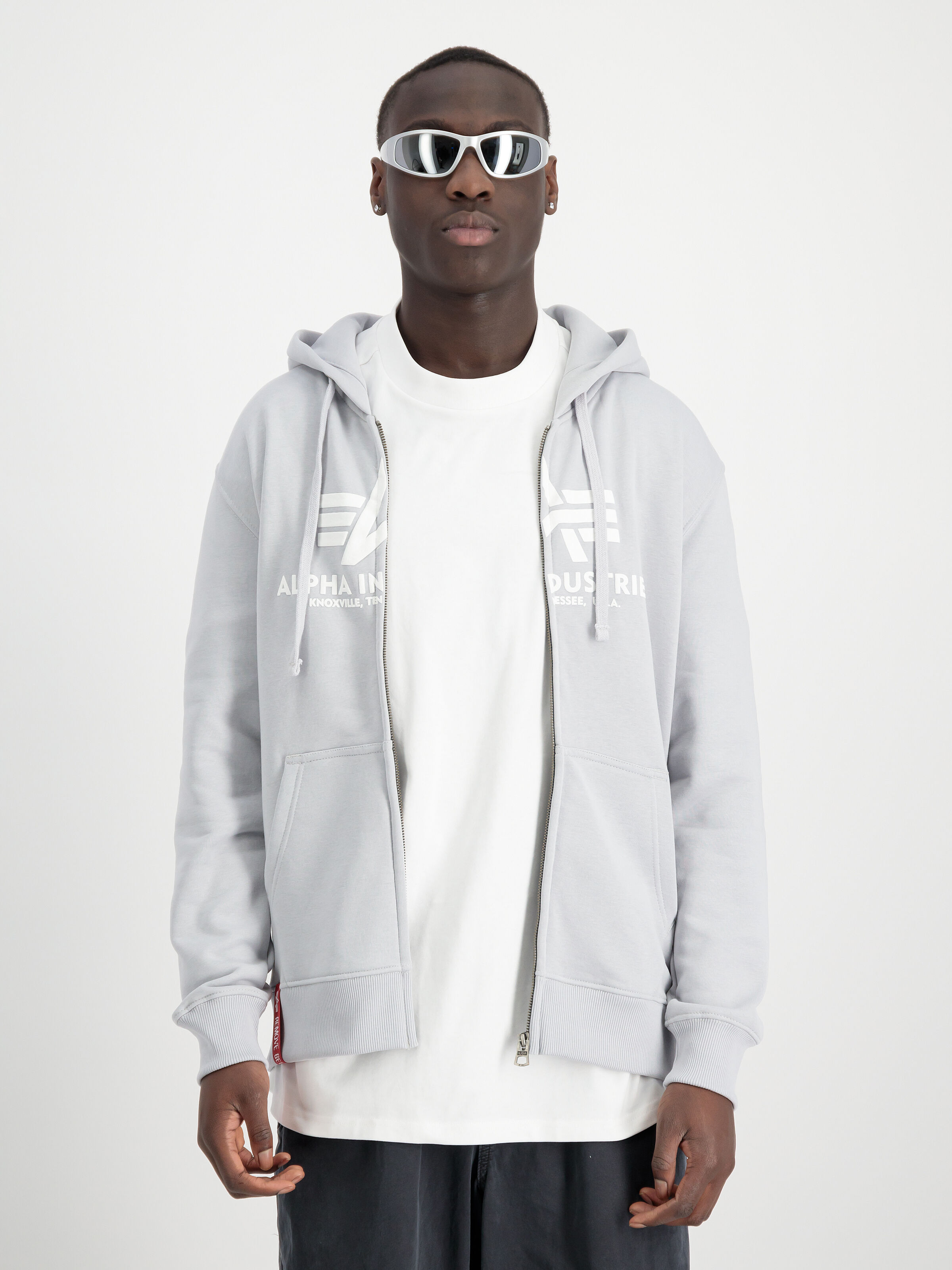 Basic Big Logo PP Zip Hoodie pastel grey 178325PP_666_00006_182619