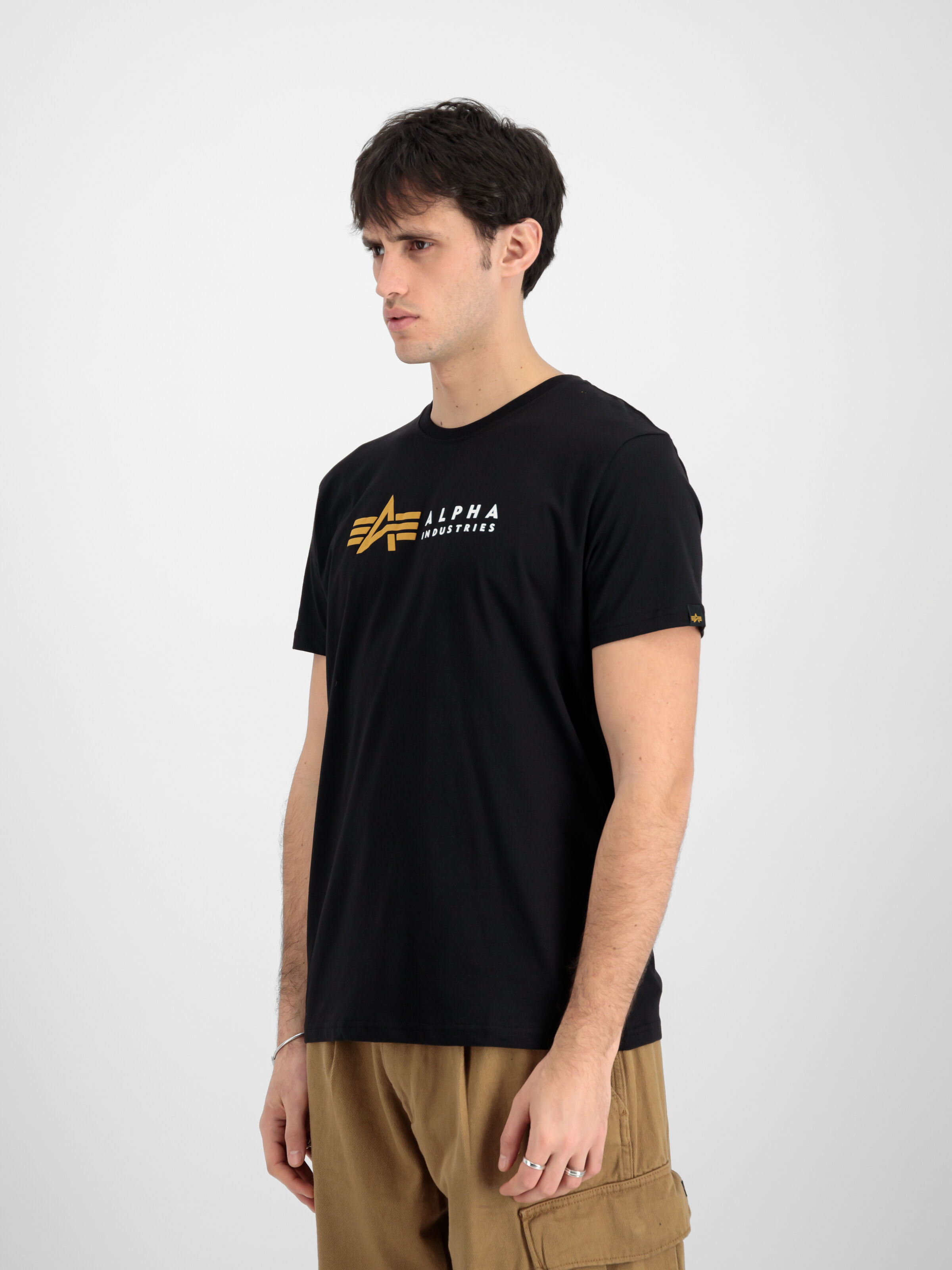 Alpha Label Puff Print T-Shirt black 118502PP_03_2_model_00003_111418