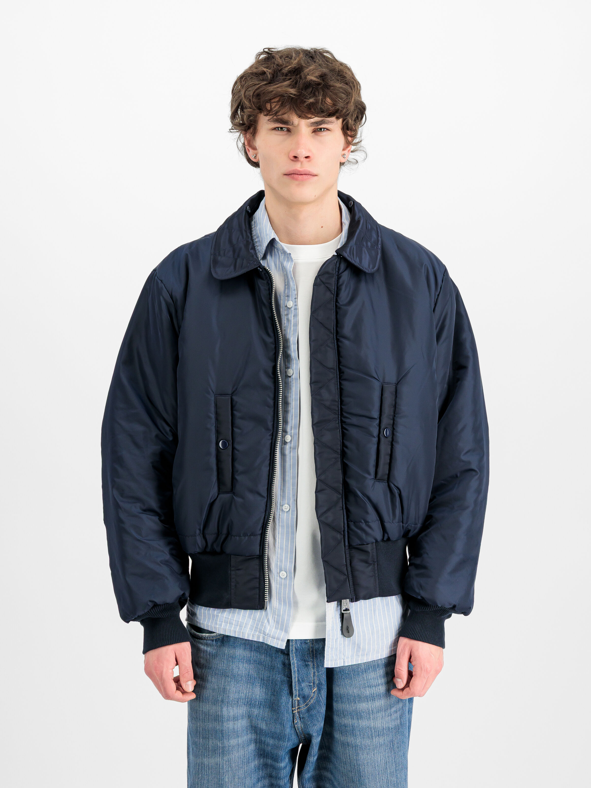 ALPHA x MASTERMIND REVERSIBLE FAUX MOUTON B-15 Bomber Jacket navy 258019_02_3_detail_00001_215771