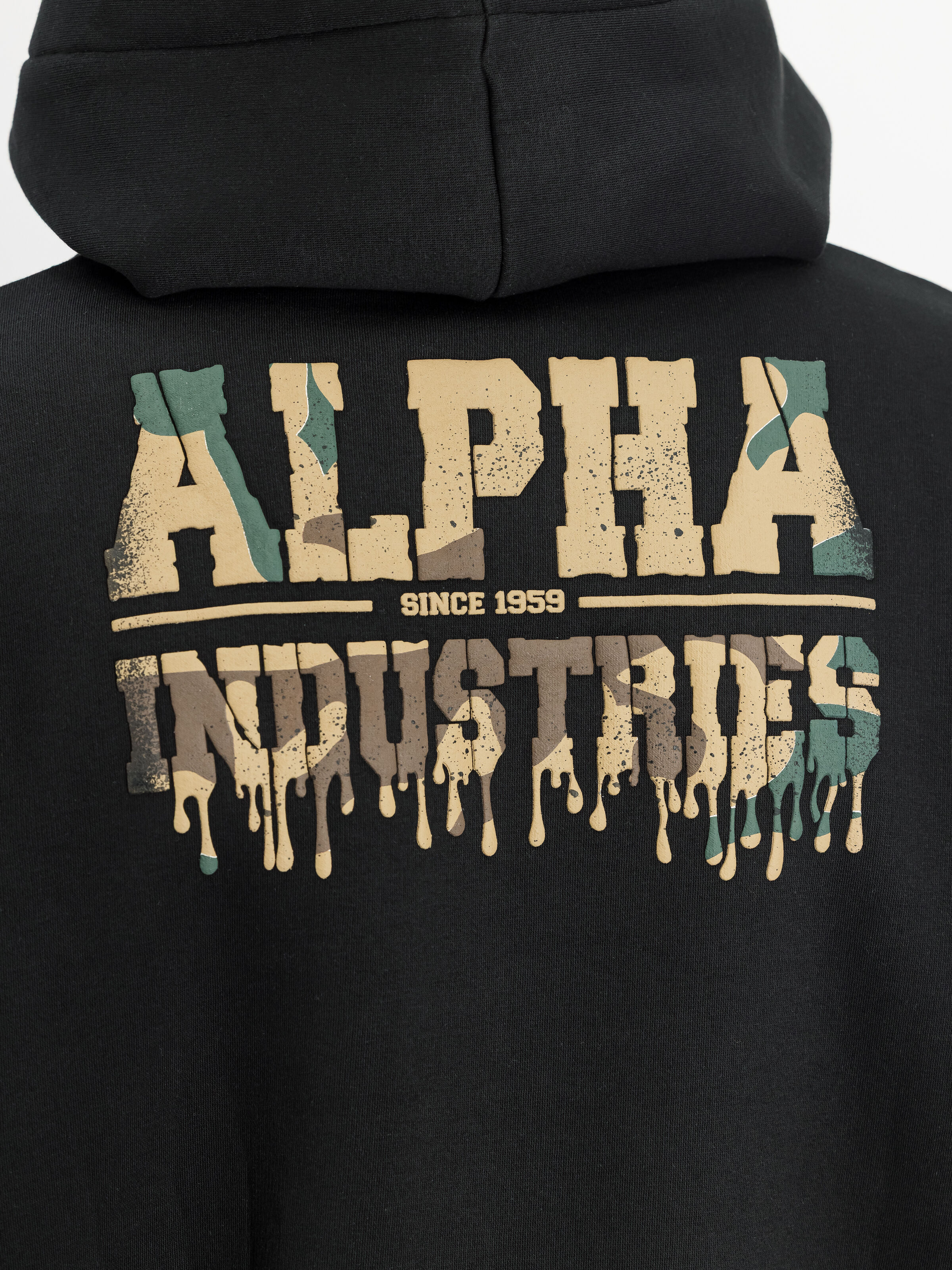 Dripping Camo Print Hoodie black 268338_03_3_detail_00002_228440