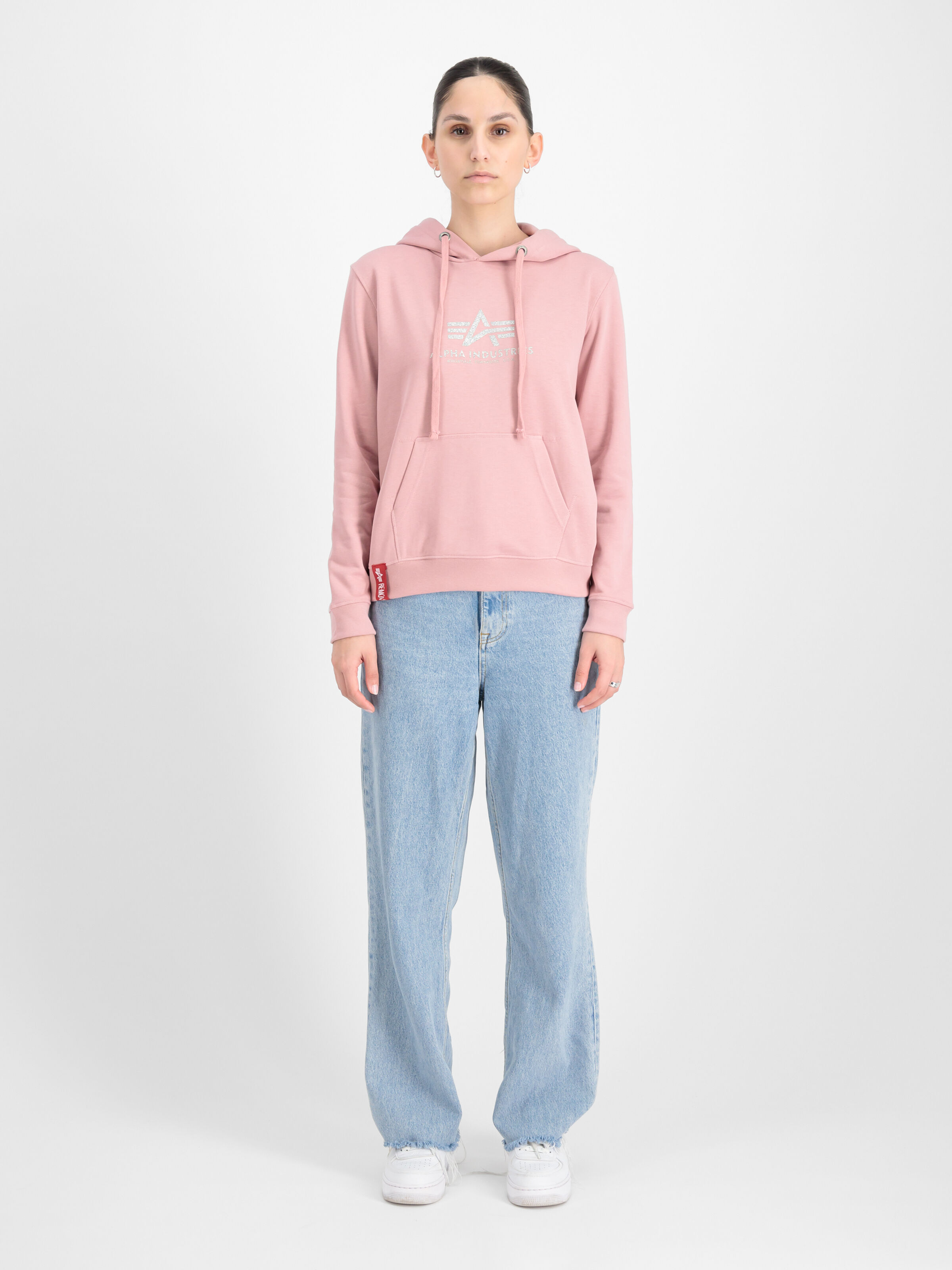 New Basic Glitter Women Hoodie silver pink 196032G_397_003_208669