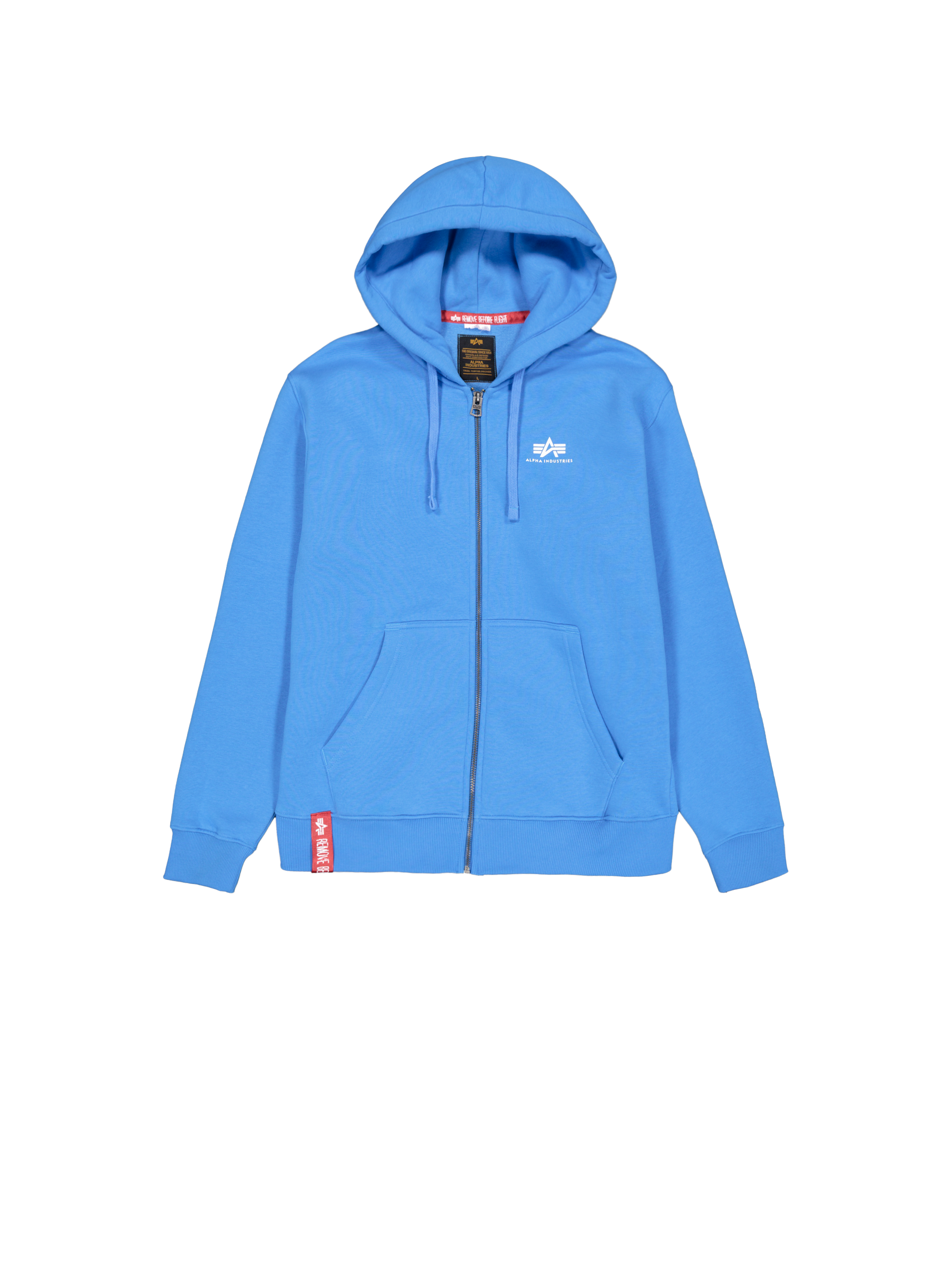 Basic Small Logo Zip Hoodie mediteranian blue